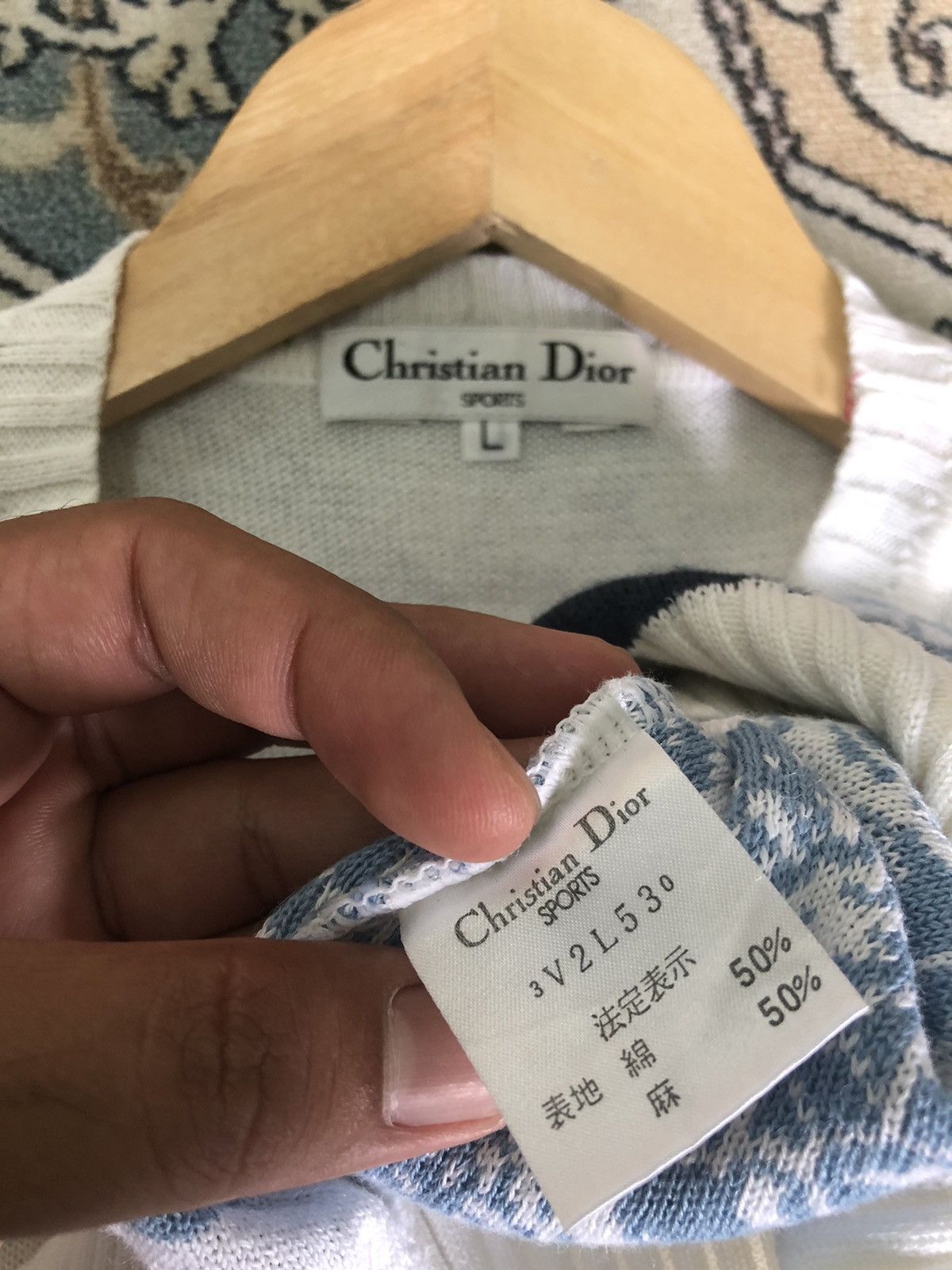 Christian Dior Monsieur Vintage Christian Dior CD Sport Big Logo Knit Pullover Size L / US 10 / IT 46 - 9 Thumbnail
