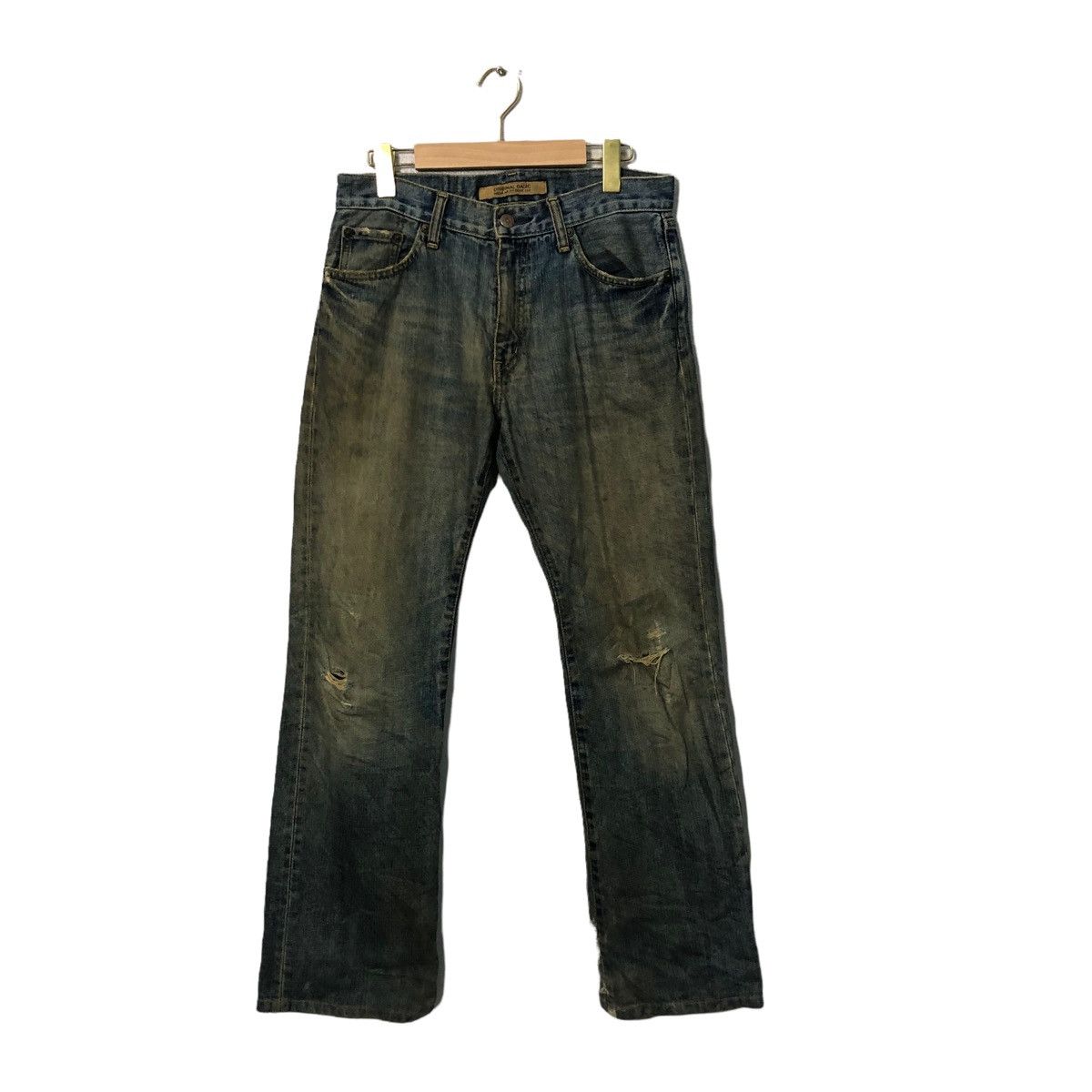 Vintage Uniqlo Original Basic Distressed Denim Pants W31