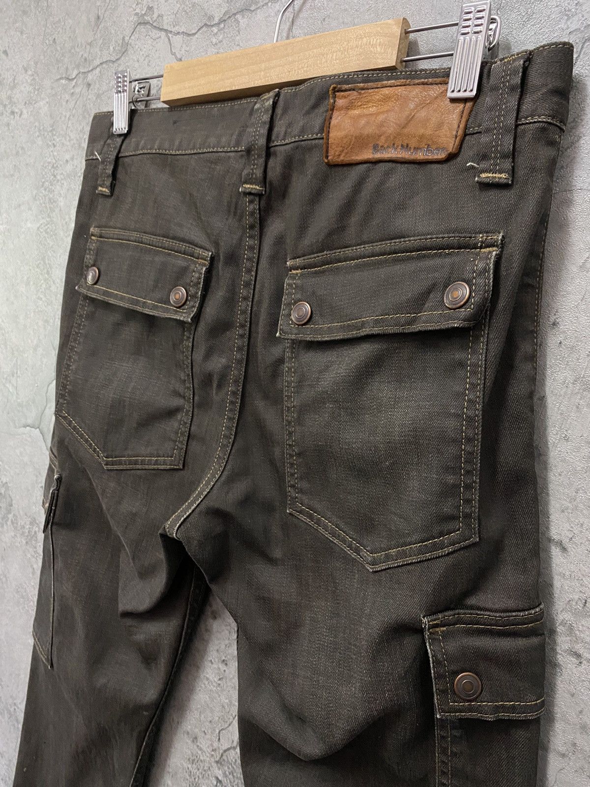 Japanese Brand × Other Back Number Japan Waxed Denim Cargo 7 Pocket Pants Size US 30 / EU 46 - 14 Thumbnail