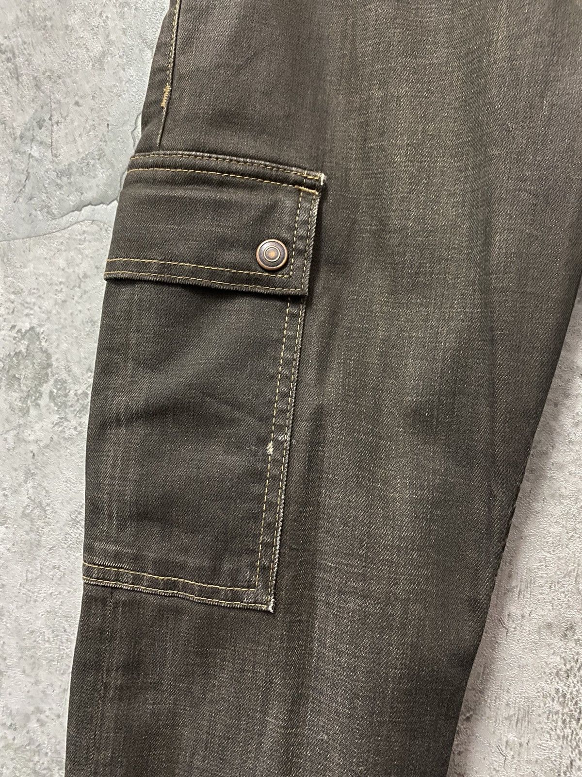 Japanese Brand × Other Back Number Japan Waxed Denim Cargo 7 Pocket Pants Size US 30 / EU 46 - 8 Thumbnail
