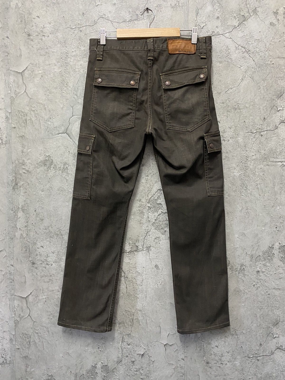 Japanese Brand × Other Back Number Japan Waxed Denim Cargo 7 Pocket Pants Size US 30 / EU 46 - 2 Thumbnail