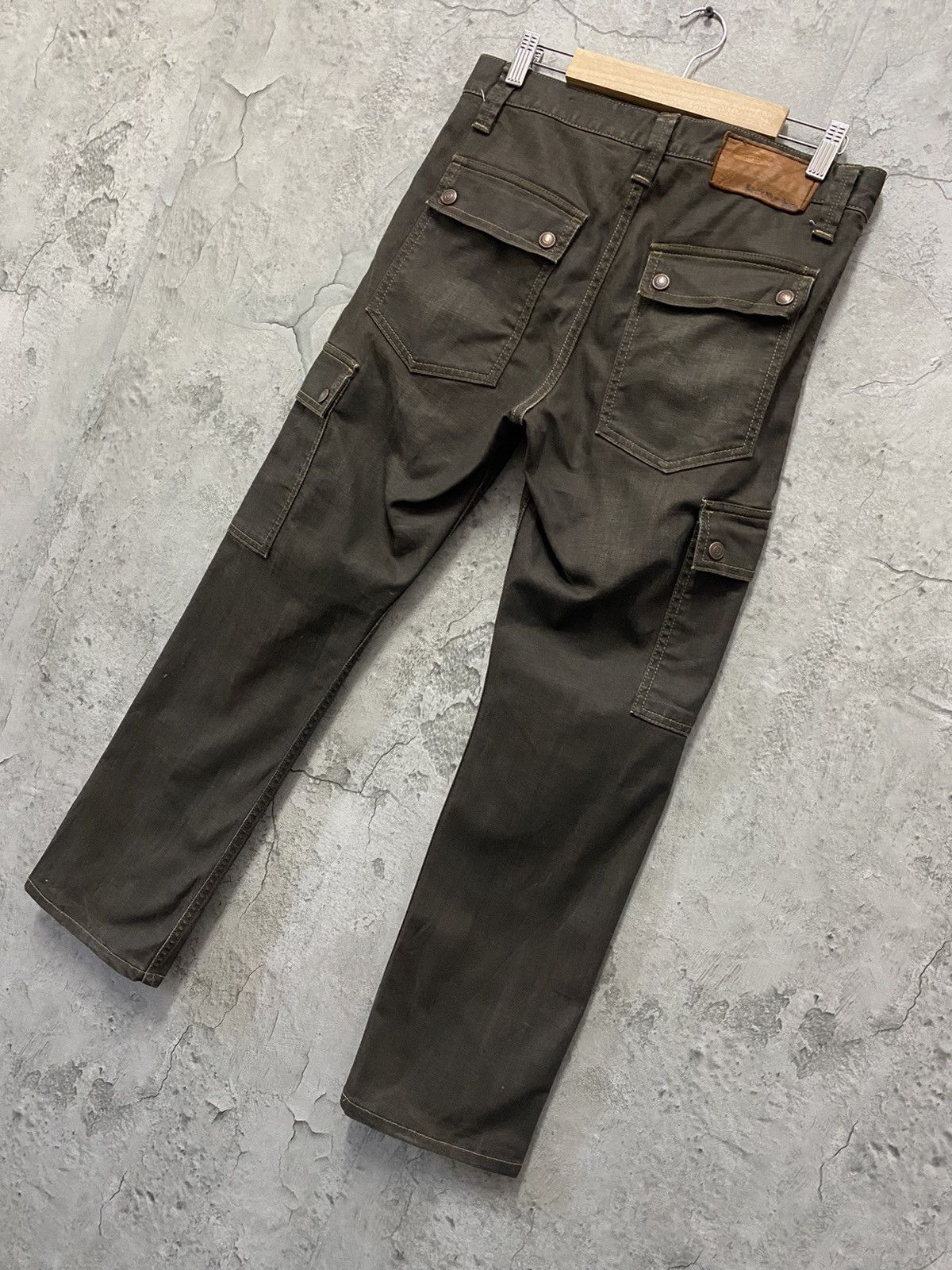 Japanese Brand × Other Back Number Japan Waxed Denim Cargo 7 Pocket Pants Size US 30 / EU 46 - 11 Thumbnail