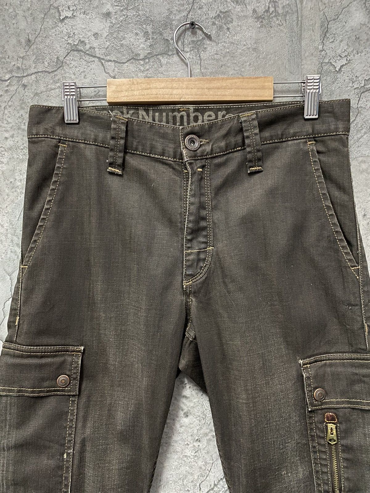 Japanese Brand × Other Back Number Japan Waxed Denim Cargo 7 Pocket Pants Size US 30 / EU 46 - 9 Thumbnail