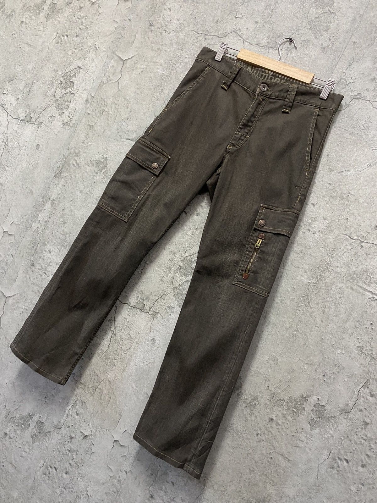 Japanese Brand × Other Back Number Japan Waxed Denim Cargo 7 Pocket Pants Size US 30 / EU 46 - 3 Thumbnail