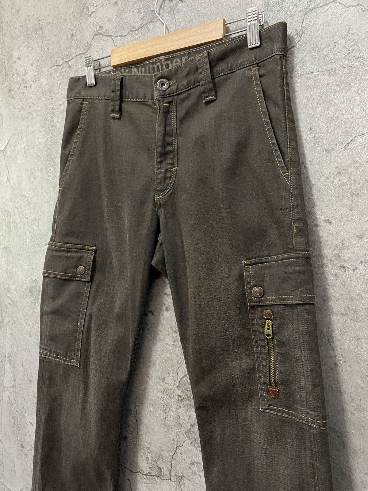 Japanese Brand × Other Back Number Japan Waxed Denim Cargo 7 Pocket Pants Size US 30 / EU 46 - 6 Thumbnail