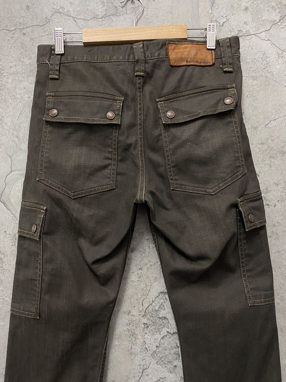 Japanese Brand × Other Back Number Japan Waxed Denim Cargo 7 Pocket Pants Size US 30 / EU 46 - 12 Thumbnail