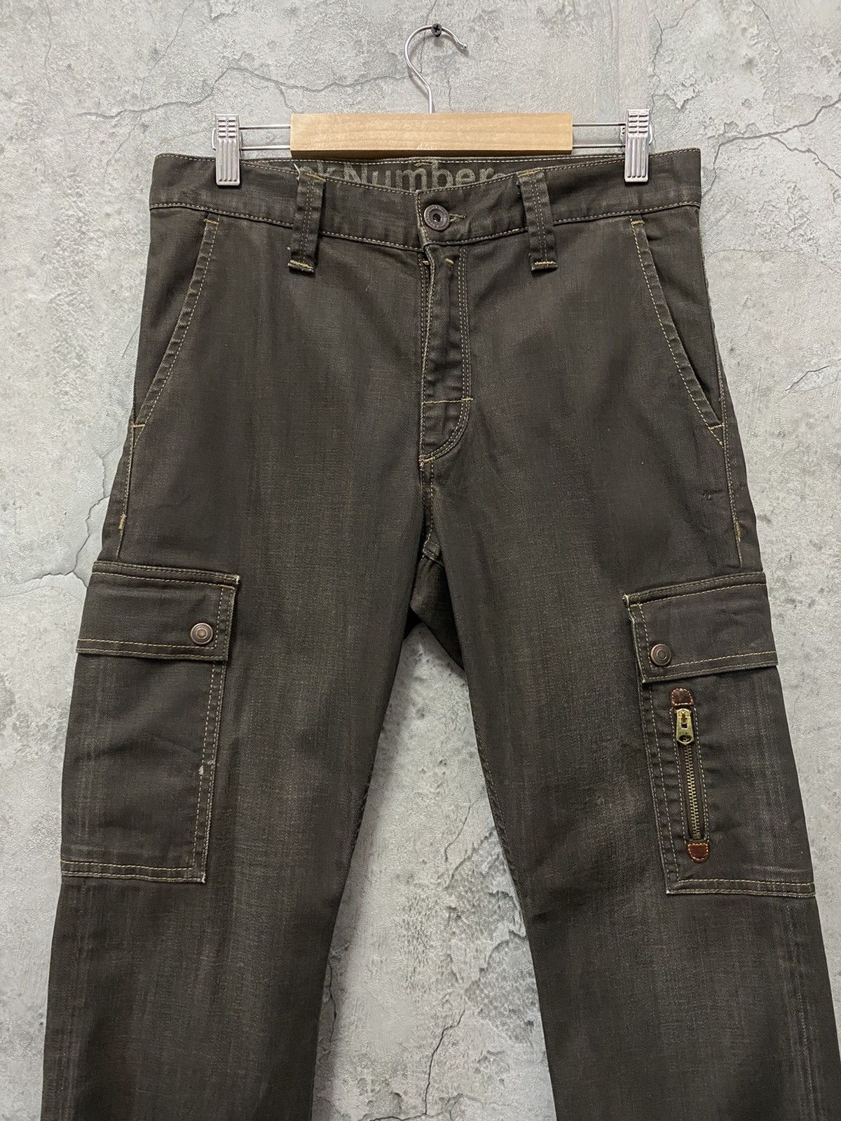 Japanese Brand × Other Back Number Japan Waxed Denim Cargo 7 Pocket Pants Size US 30 / EU 46 - 4 Thumbnail