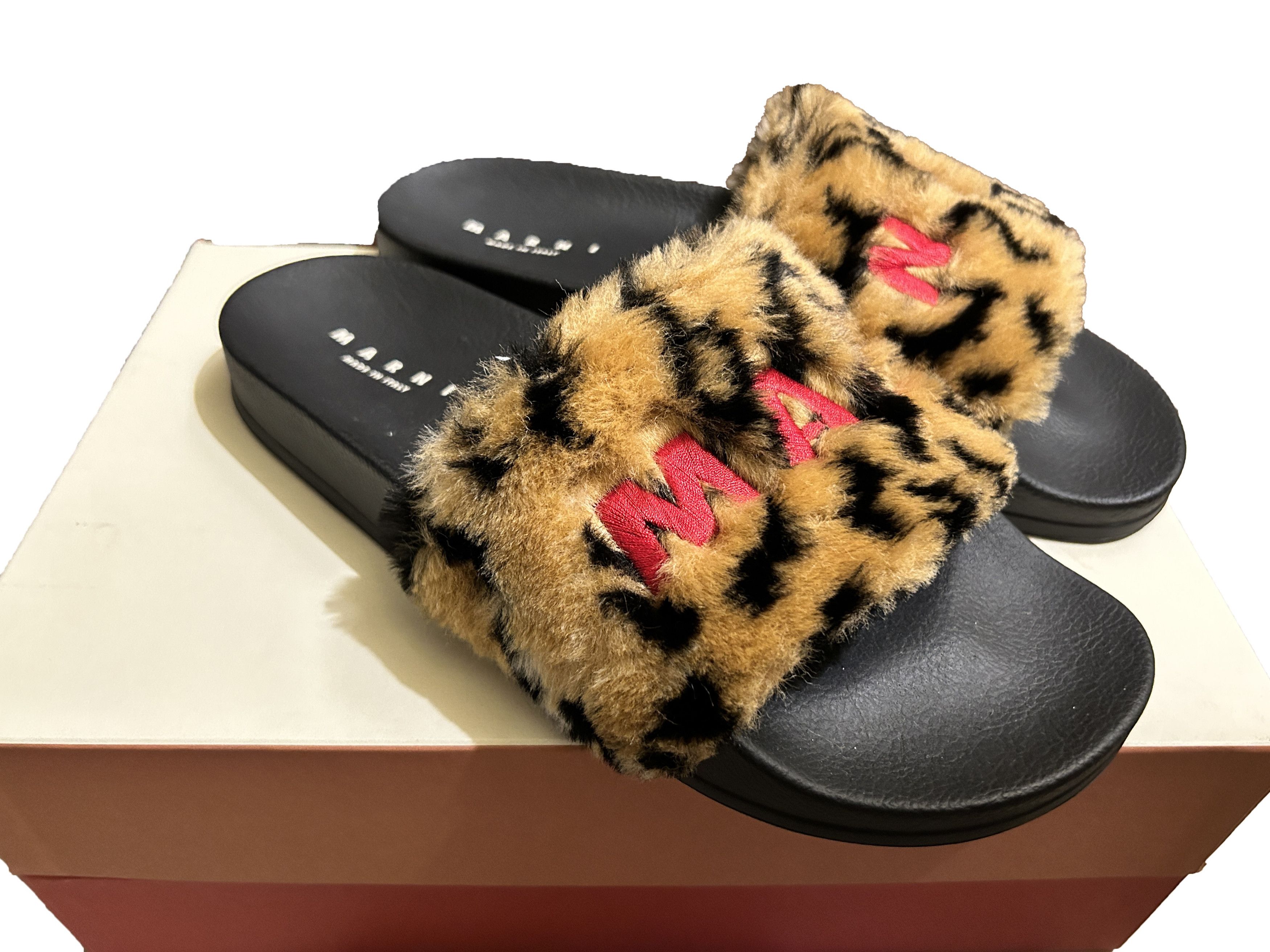 Marni Marni Leopard print faux fur slide size EU 45 / US 12 Men's Size US 12 / EU 45 - 3 Thumbnail