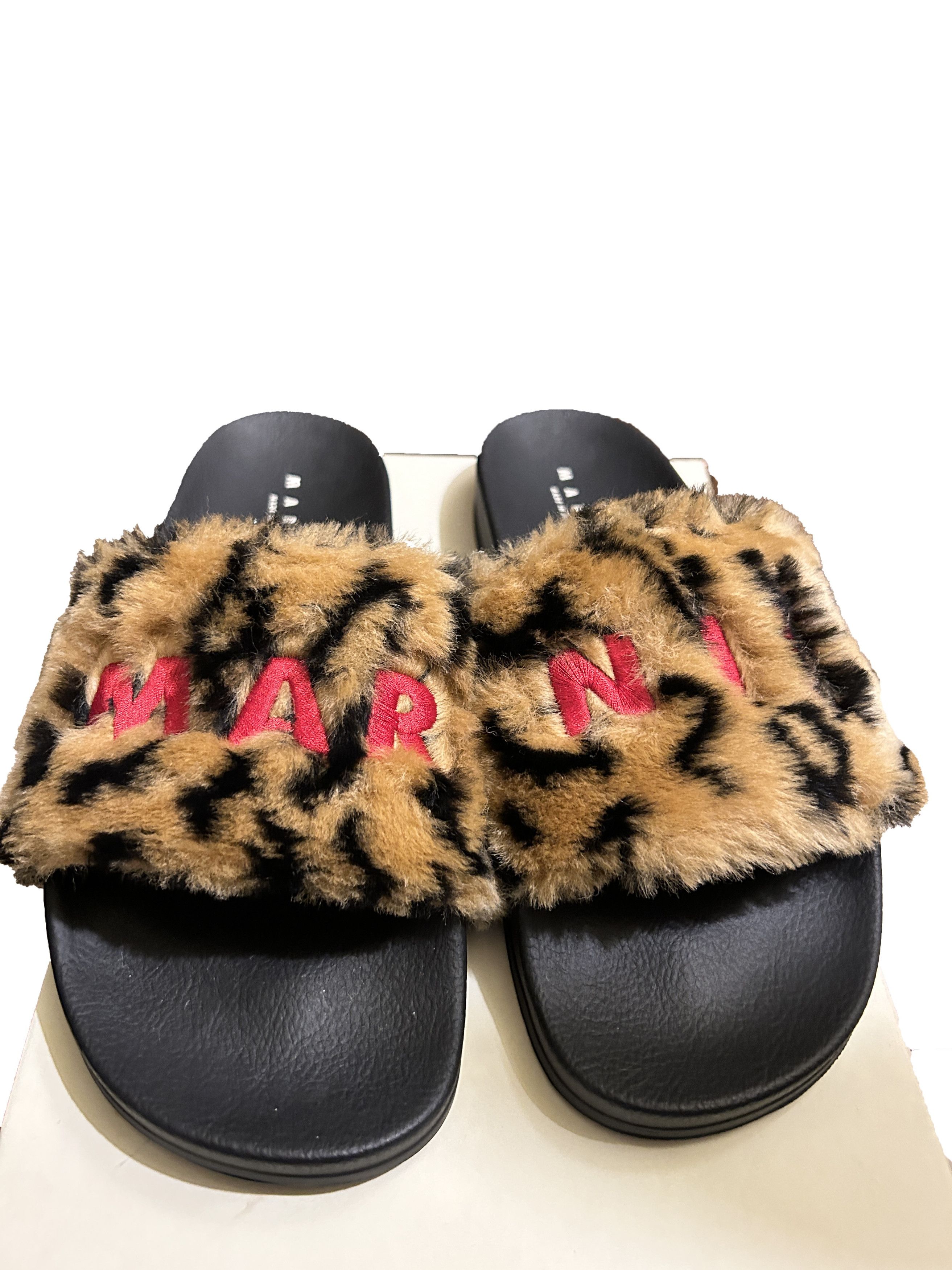 Marni Marni Leopard print faux fur slide size EU 45 / US 12 Men's Size US 12 / EU 45 - 1 Thumbnail