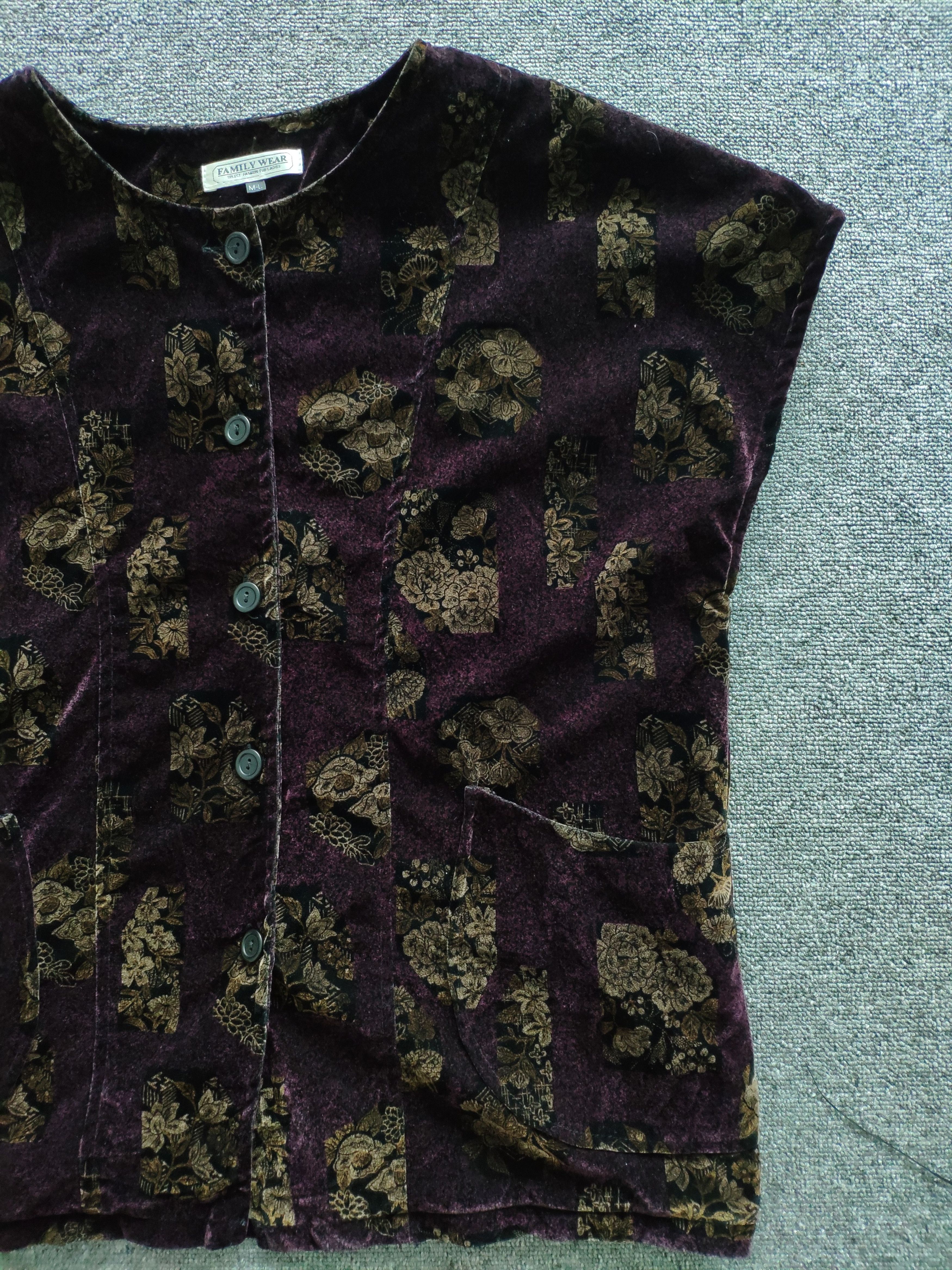 Japanese Brand × Velvet Vintage Cropped Vest Cardigan Velvet Lining Sherpa Size M / US 6-8 / IT 42-44 - 6 Thumbnail