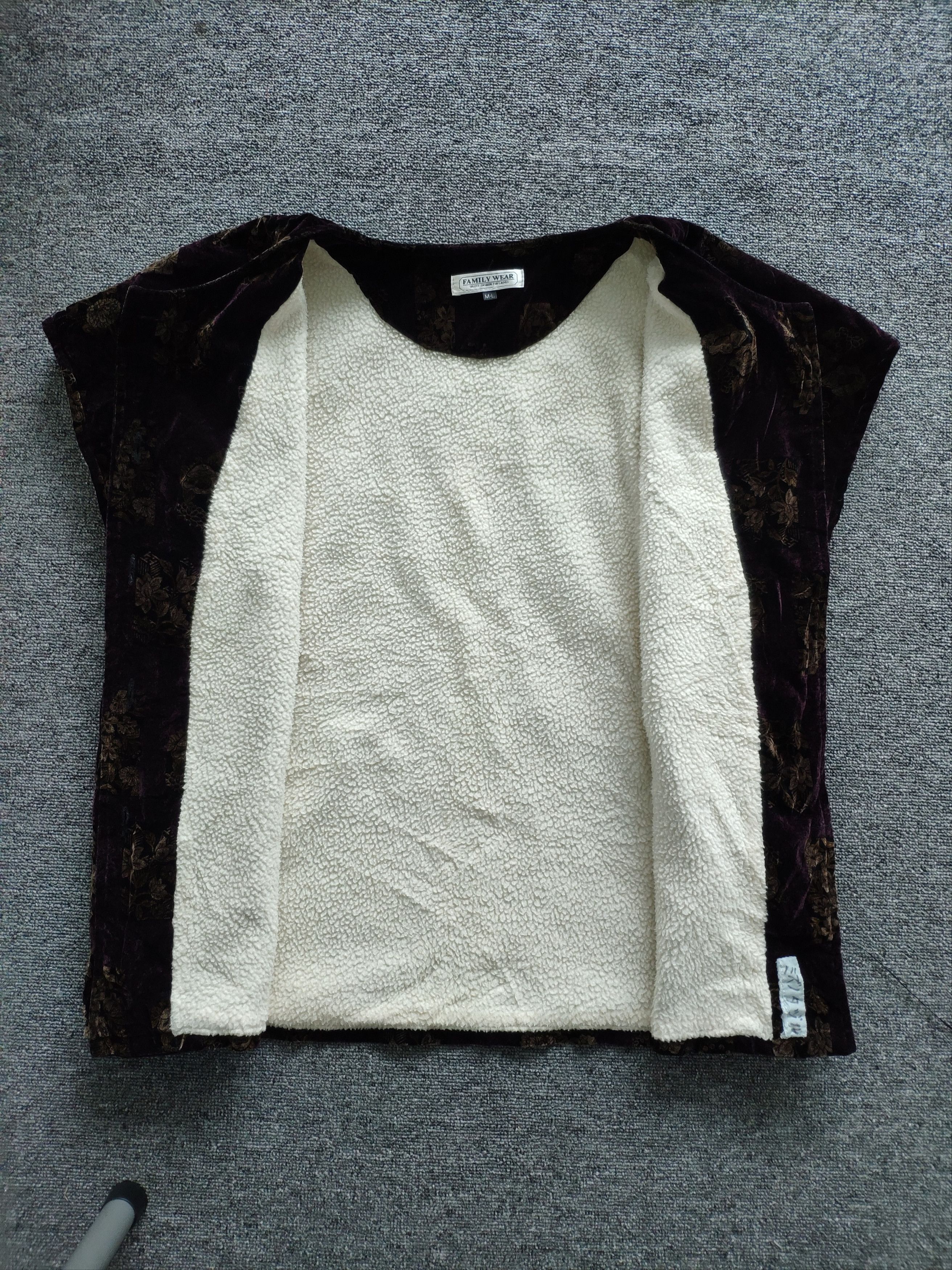 Japanese Brand × Velvet Vintage Cropped Vest Cardigan Velvet Lining Sherpa Size M / US 6-8 / IT 42-44 - 5 Thumbnail