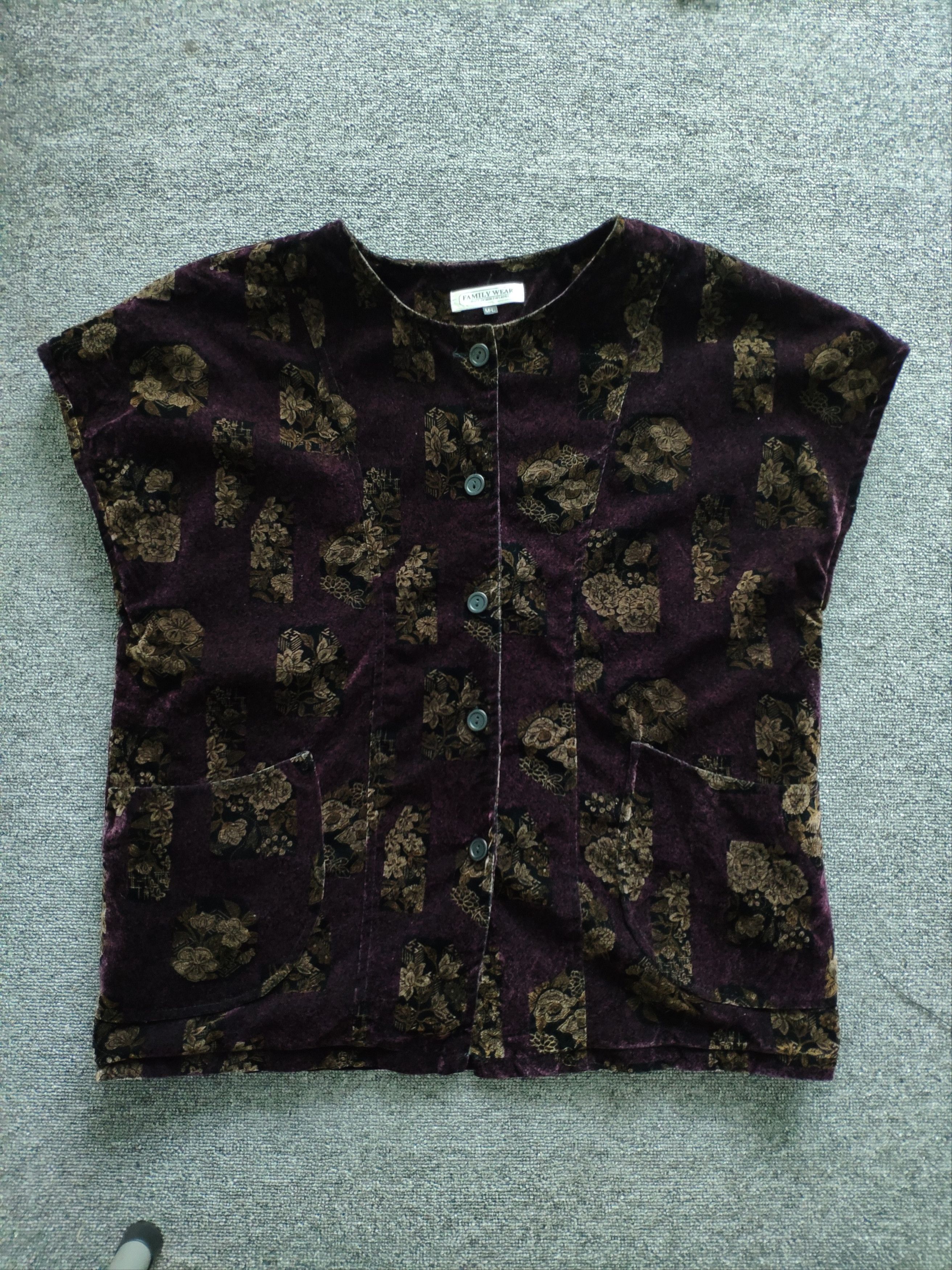 Japanese Brand × Velvet Vintage Cropped Vest Cardigan Velvet Lining Sherpa Size M / US 6-8 / IT 42-44 - 1 Thumbnail