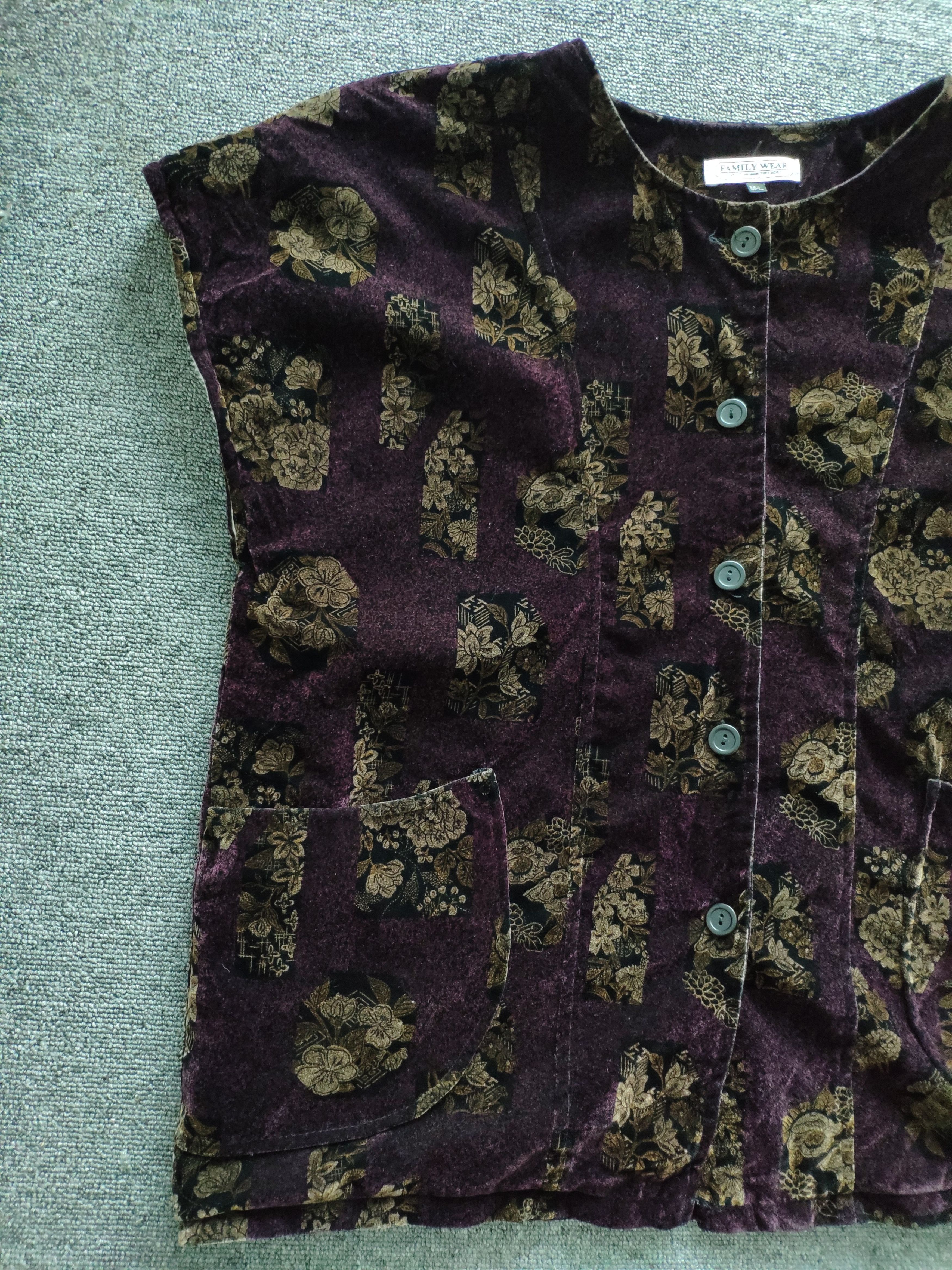 Japanese Brand × Velvet Vintage Cropped Vest Cardigan Velvet Lining Sherpa Size M / US 6-8 / IT 42-44 - 7 Thumbnail