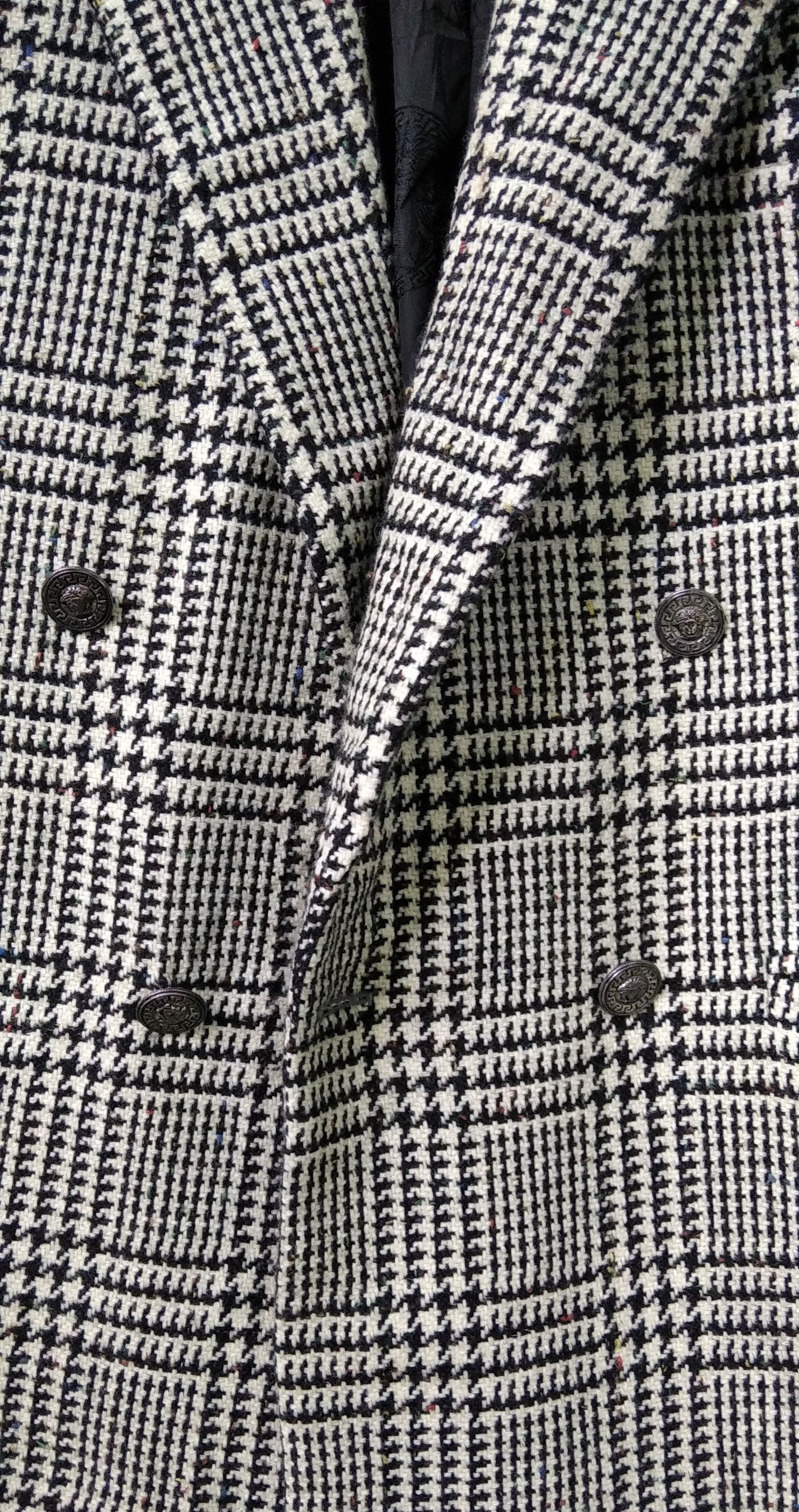 Versace RARE!Gianni Versace Prince of Whales Wool Rectangle Jacket Size 52R - 7 Thumbnail