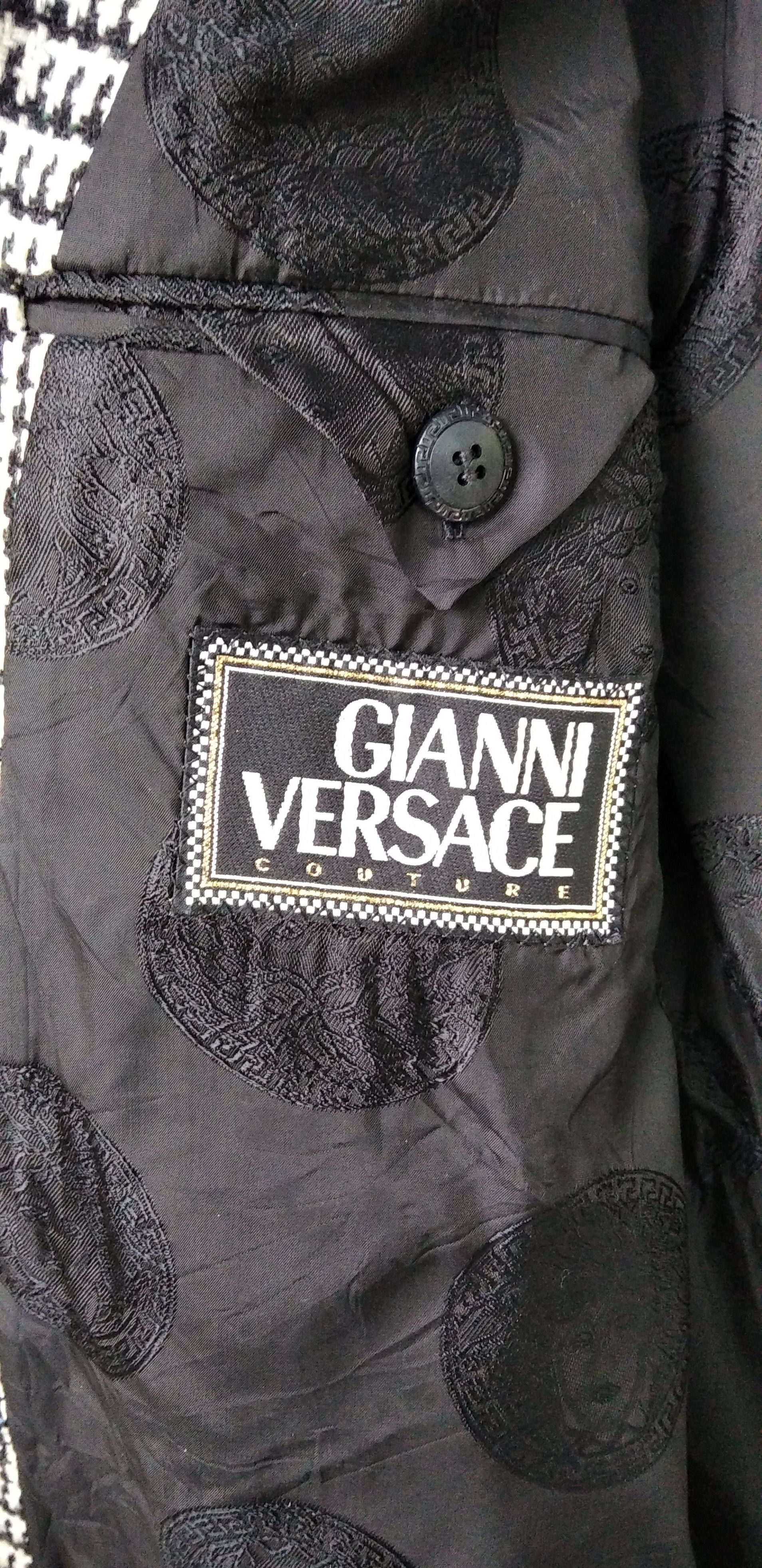 Versace RARE!Gianni Versace Prince of Whales Wool Rectangle Jacket Size 52R - 10 Thumbnail