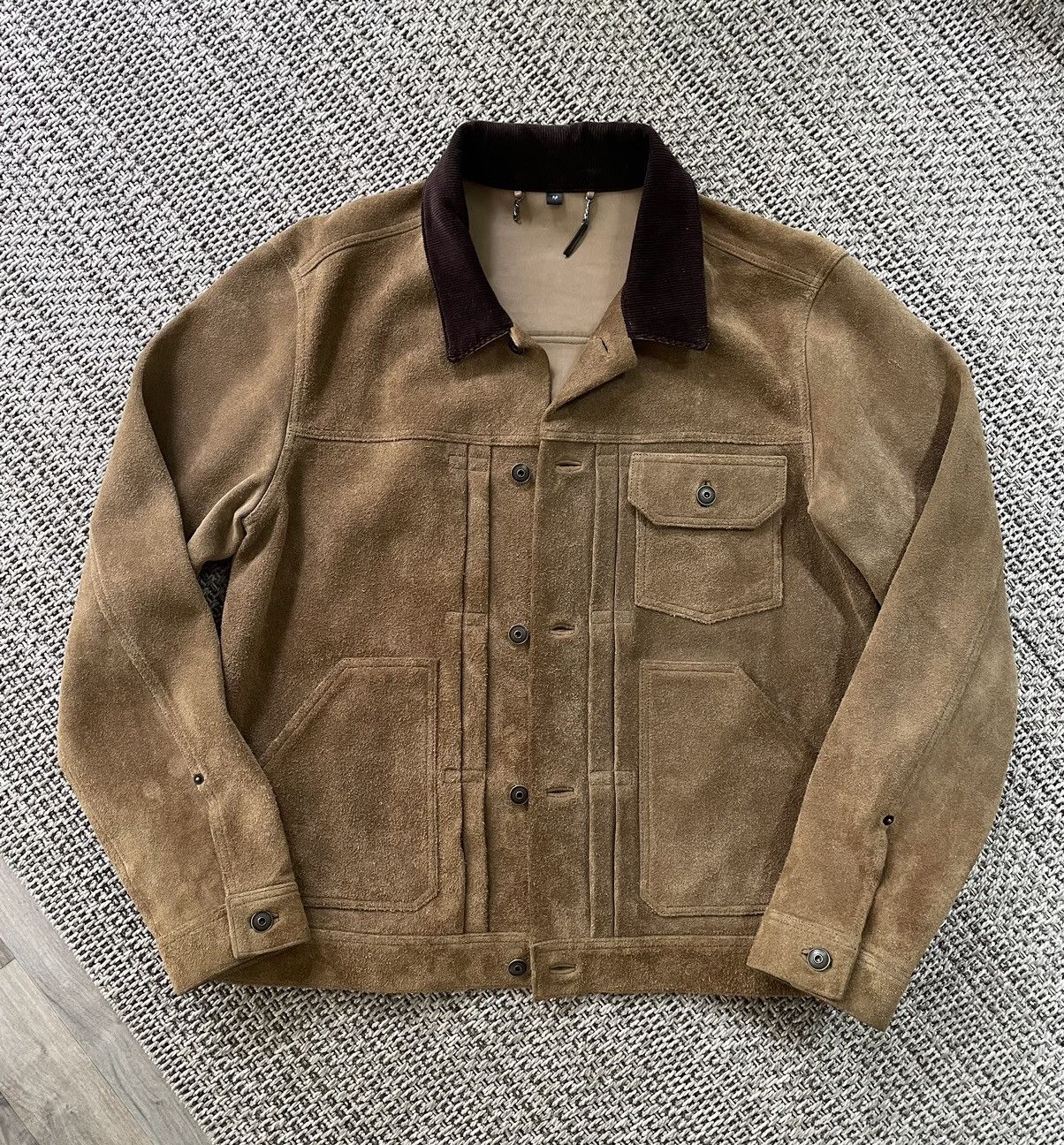 OBO Guideboat Co SAMPLE Roughout Suede Trucker Jacket - M