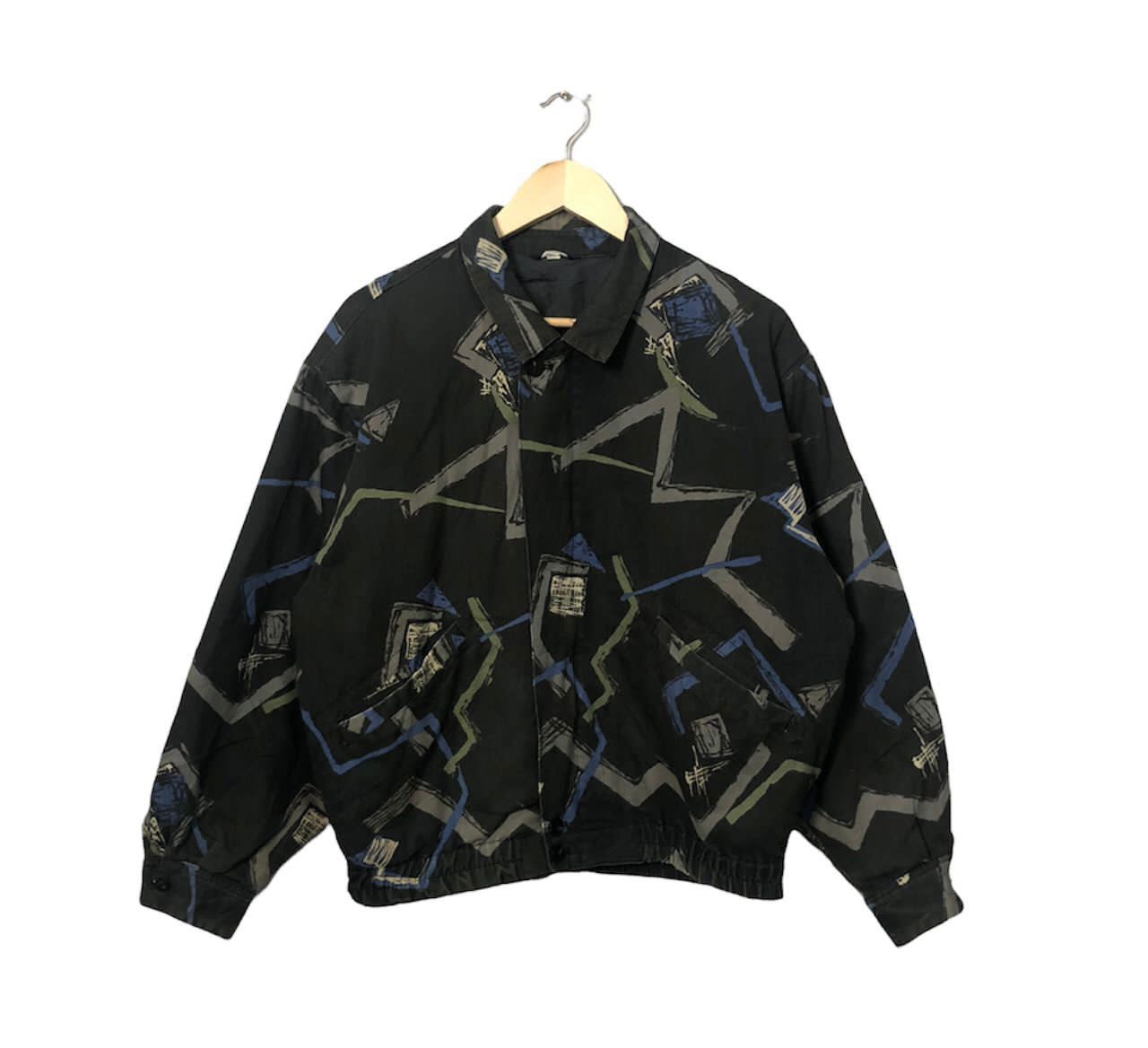 Japanese Brand Vintage Unbranded Full Print Zipper Ups Jacket Size US XL / EU 56 / 4 - 1 Thumbnail