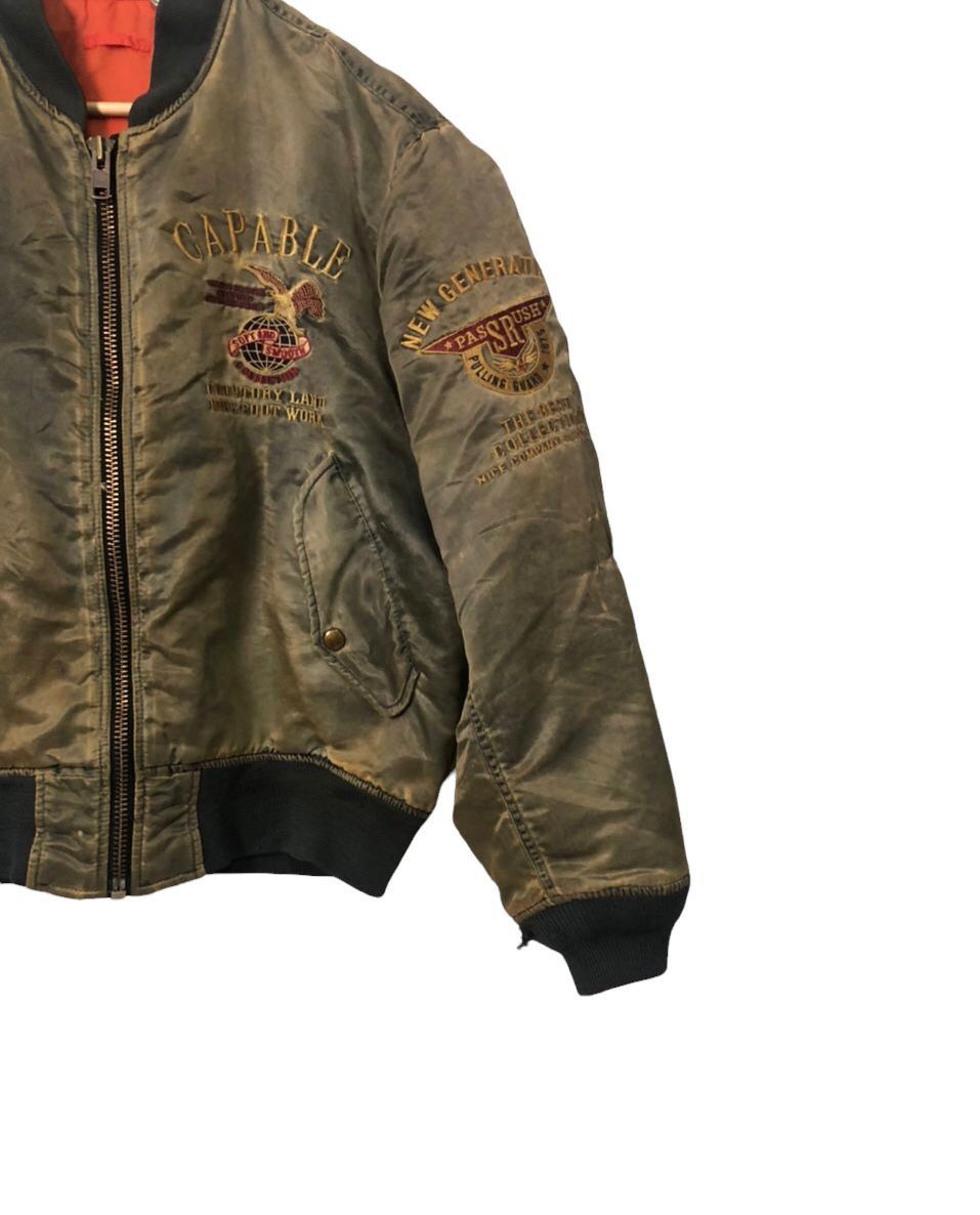 Japanese Brand Vintage PassRush Embroidery Big Logo Zip Ups Bomber Jacket Size US XL / EU 56 / 4 - 2 Thumbnail