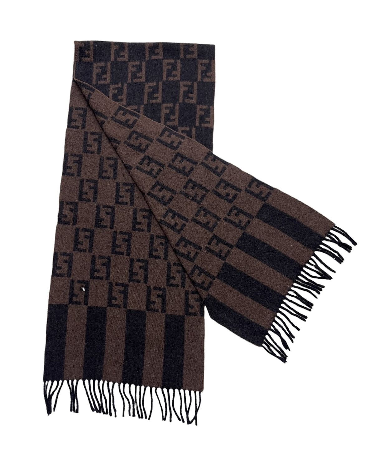 Scarf Brown Foulard Fendi Outlet Fendi Foulard Monogram Wool