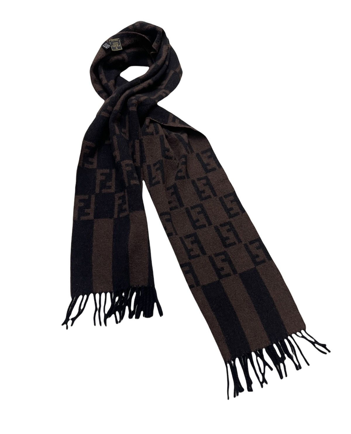 Fendi Foulard Monogram Wool Reversible Scarf