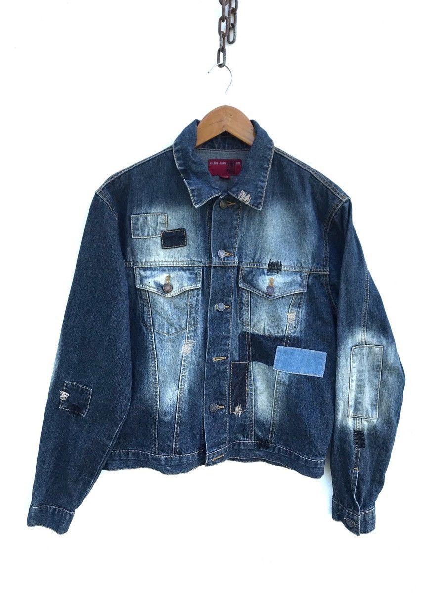 Japanese Brand Nylaus Jeans Distressed Patchwork Fashion Denim Jacket Size US S / EU 44-46 / 1 - 1 Thumbnail