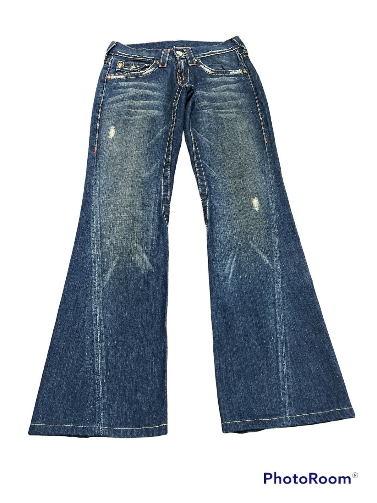 True Religion SICK🔥Vintage True Religion FLARED Ripped Denim Pant Size US 28 / EU 44 - 2 Thumbnail