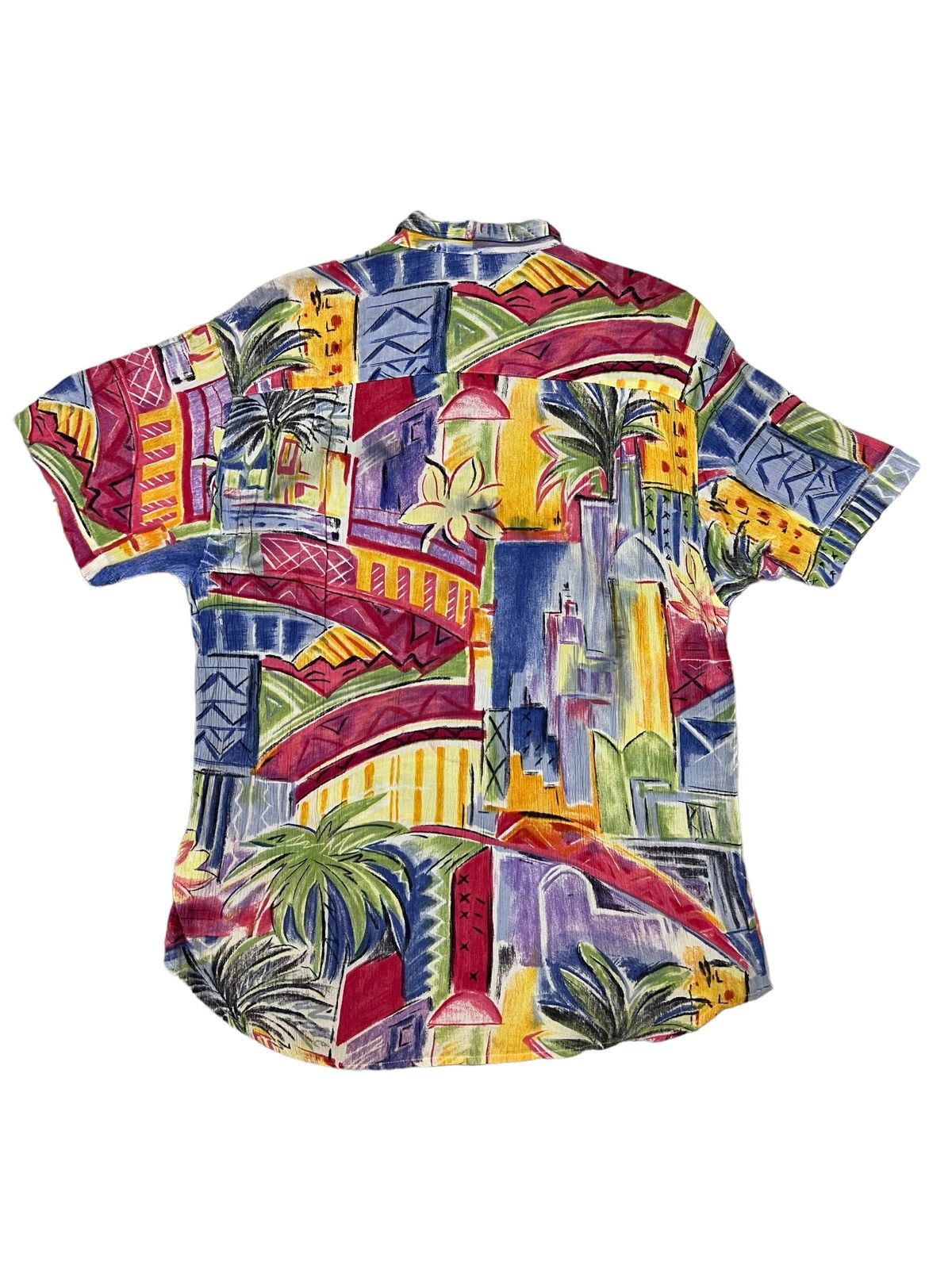 Art Comes First × Guess × J Balvin 1990s Guess 🇺🇸 Multicolor Crayon Art Rayon Hawaiian Shirt Size US M / EU 48-50 / 2 - 5 Thumbnail
