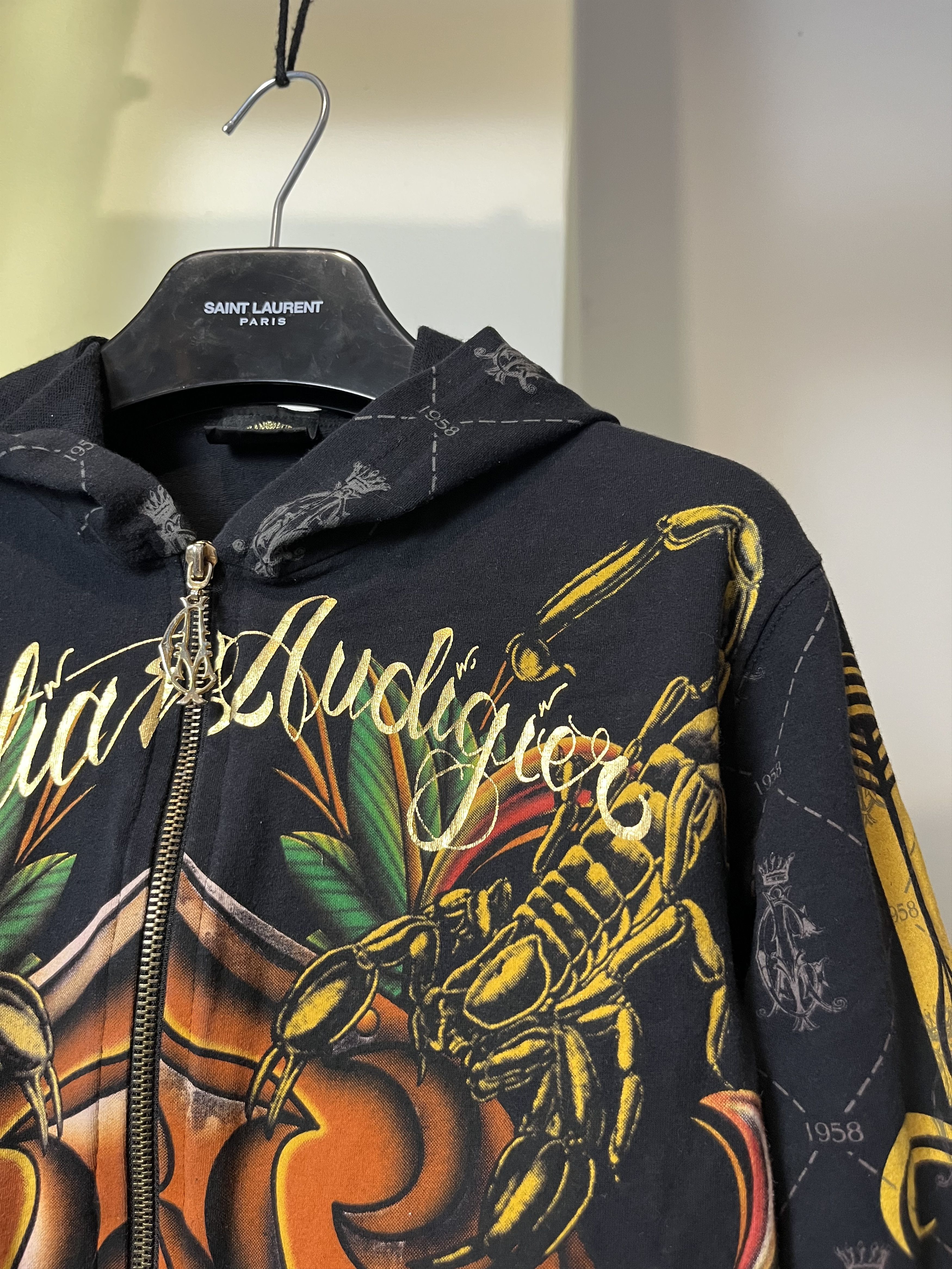Christian Audigier × Ed Hardy × Vintage Ed Hardy By Christian Audigier Scorpions Skull Zip Hoodie Size M / US 6-8 / IT 42-44 - 5 Thumbnail
