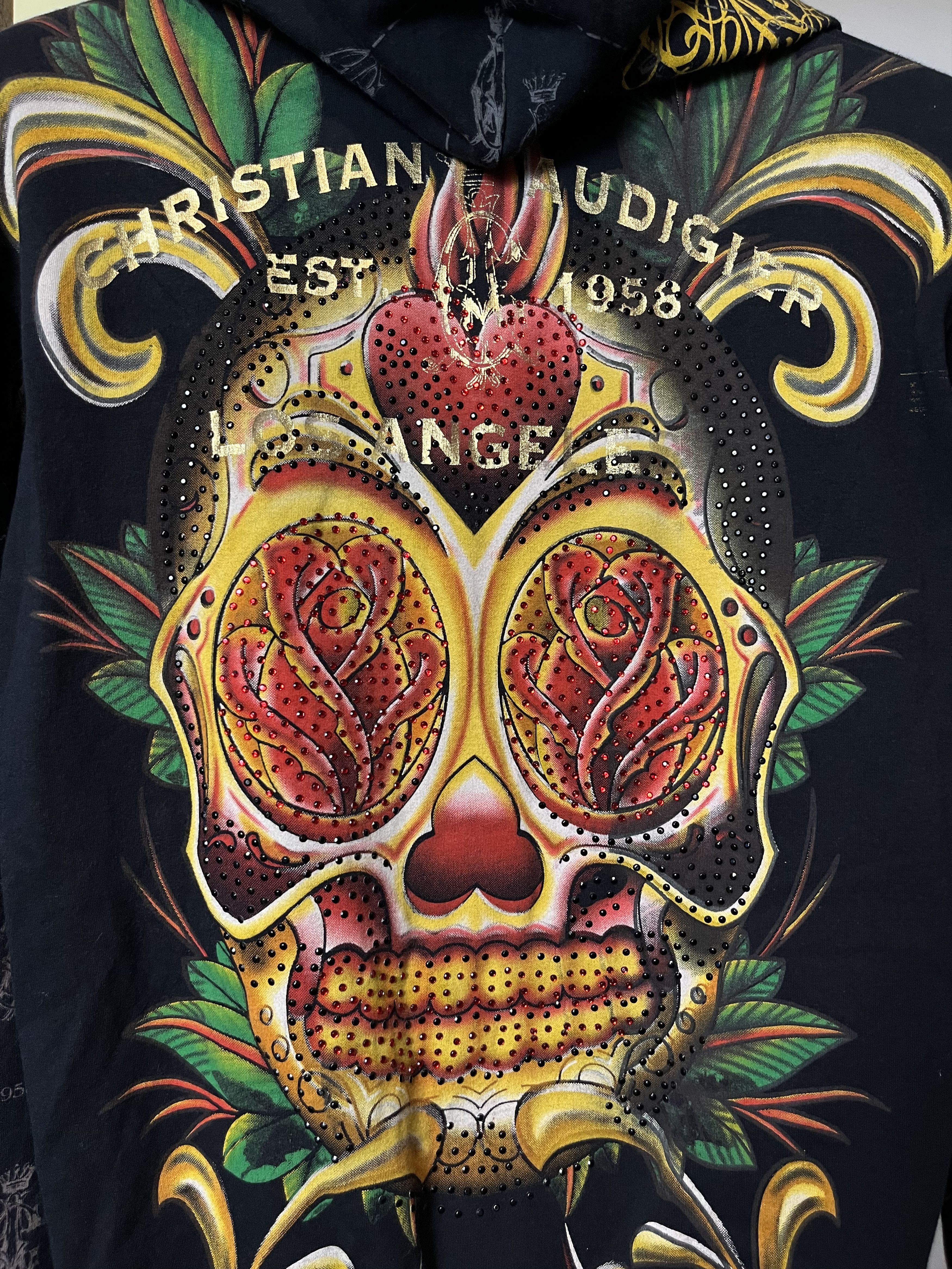 Christian Audigier × Ed Hardy × Vintage Ed Hardy By Christian Audigier Scorpions Skull Zip Hoodie Size M / US 6-8 / IT 42-44 - 9 Thumbnail