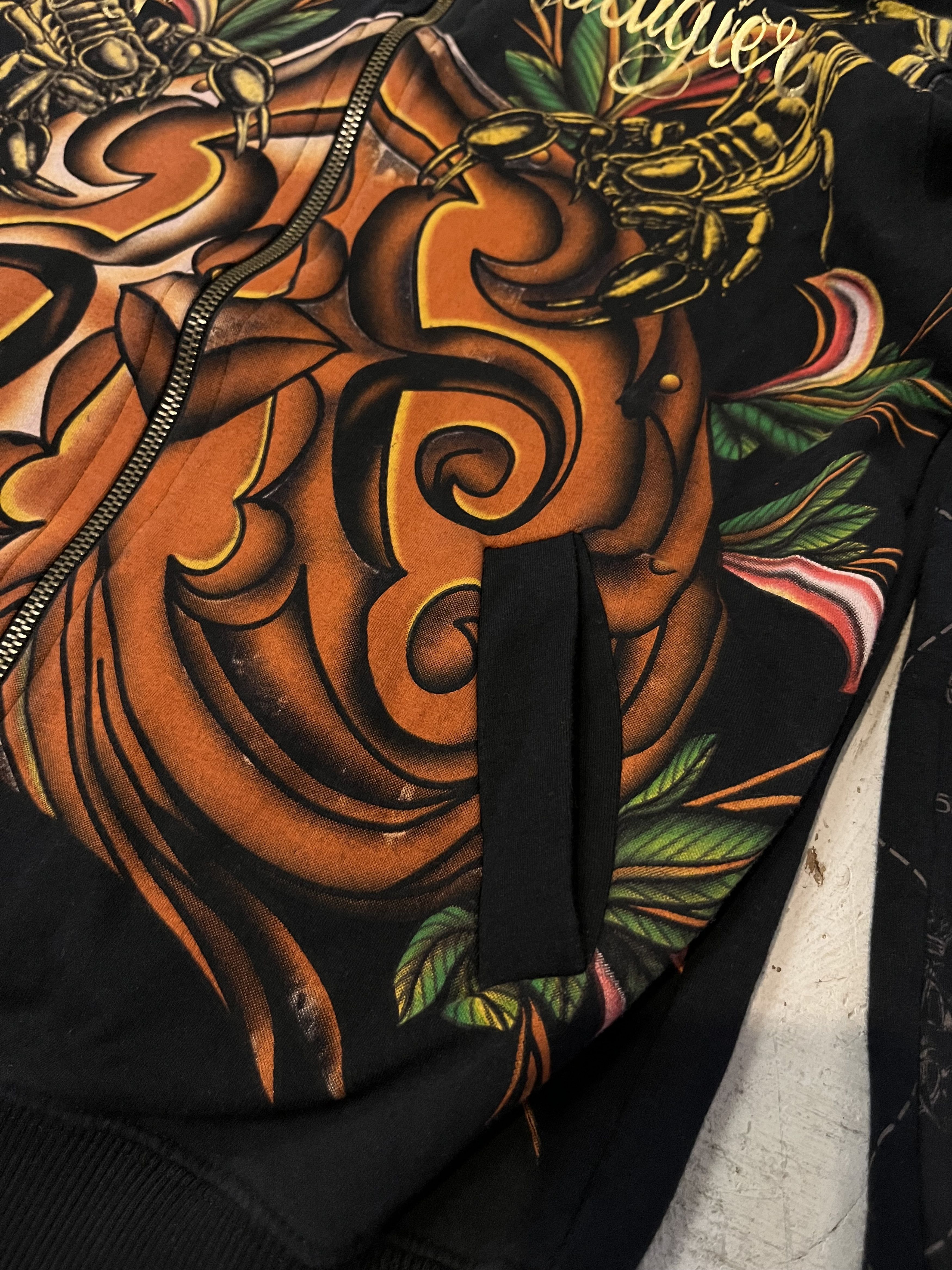 Christian Audigier × Ed Hardy × Vintage Ed Hardy By Christian Audigier Scorpions Skull Zip Hoodie Size M / US 6-8 / IT 42-44 - 12 Thumbnail