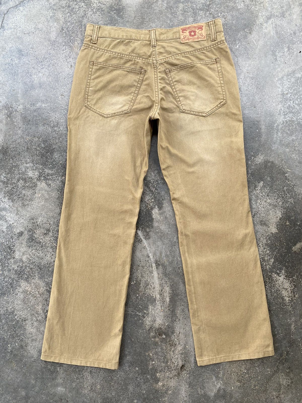 Japanese Brand Vintage Oil Cake Herringbone Faded Pants Size US 34 / EU 50 - 2 Thumbnail