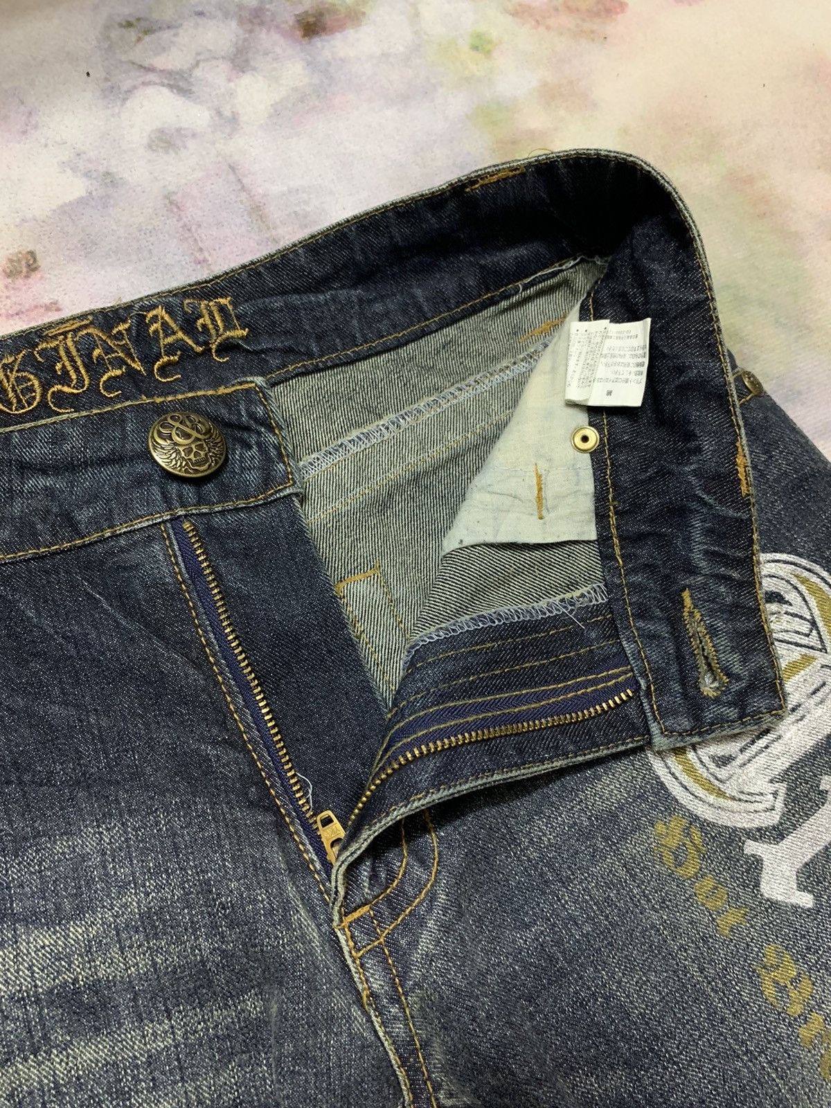 Hysteric Glamour FLARE Japanese Brand ORIGINAL Distress Washed Denim Bootcut Size US 32 / EU 48 - 6 Thumbnail