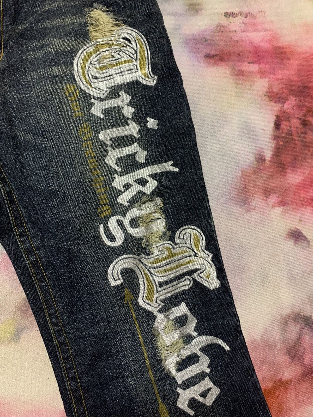 Hysteric Glamour FLARE Japanese Brand ORIGINAL Distress Washed Denim Bootcut Size US 32 / EU 48 - 5 Thumbnail