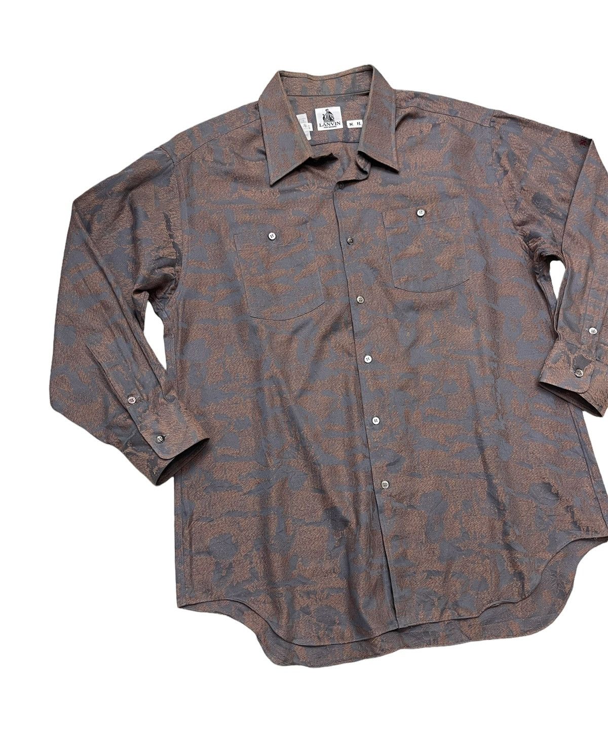 Lanvin 1994 Lanvin Luxury Abstract Shirt button Up Size US XL / EU 56 / 4 - 4 Thumbnail
