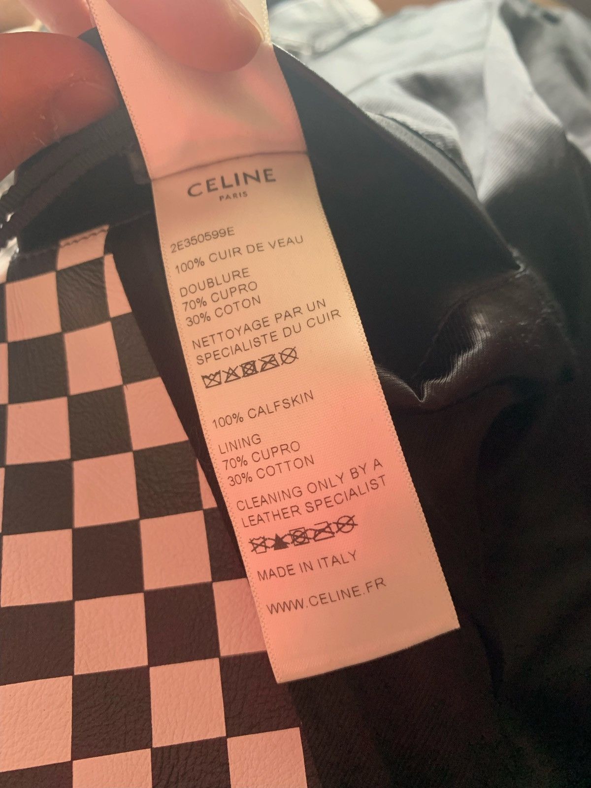 Celine × Hedi Slimane Celine X Hedi Slimane Checkered Perfecto Leather Jacket Size US M / EU 48-50 / 2 - 10 Thumbnail