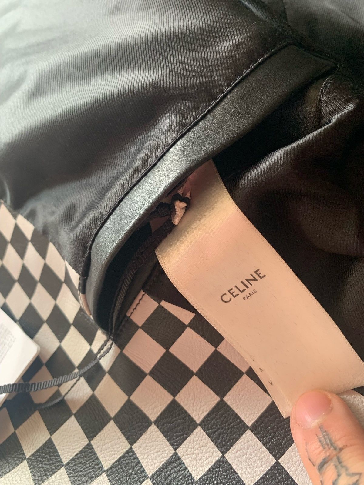 Celine × Hedi Slimane Celine X Hedi Slimane Checkered Perfecto Leather Jacket Size US M / EU 48-50 / 2 - 9 Thumbnail