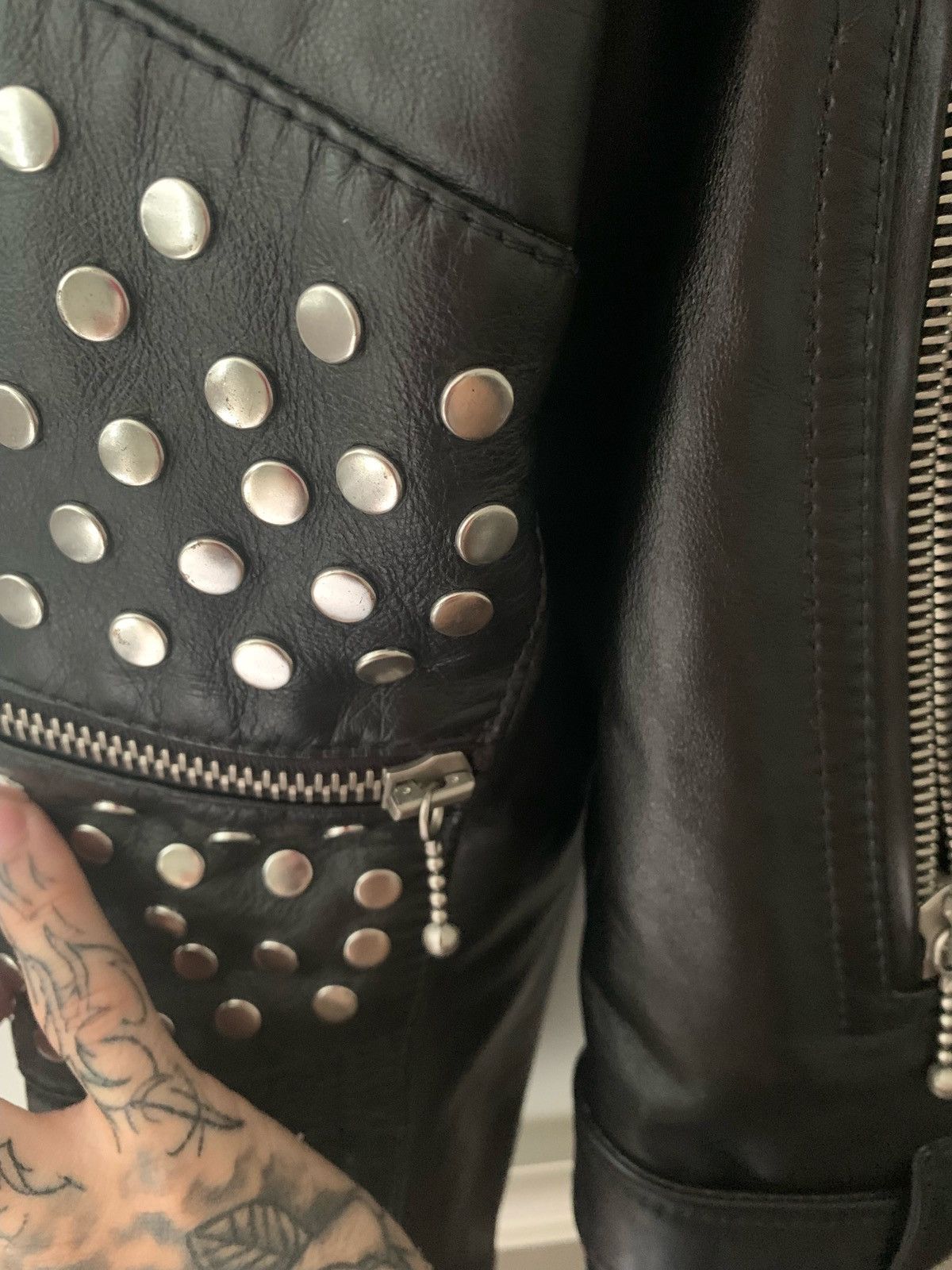 Celine × Hedi Slimane Celine X Hedi Slimane Checkered Perfecto Leather Jacket Size US M / EU 48-50 / 2 - 5 Thumbnail