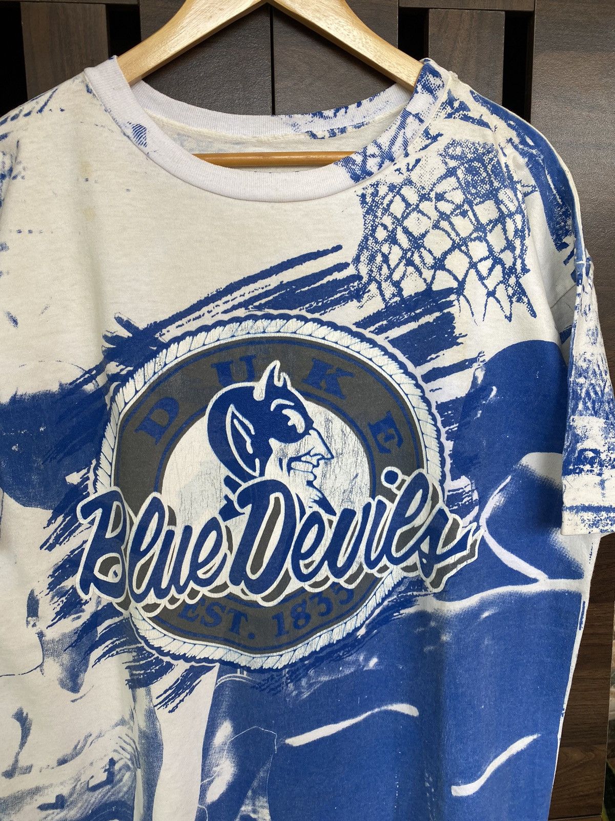 NBA × Rap Tees × Vintage Vintage Duke Blue Devils Overprint NBA Raptees GRAILS Size US XL / EU 56 / 4 - 3 Thumbnail