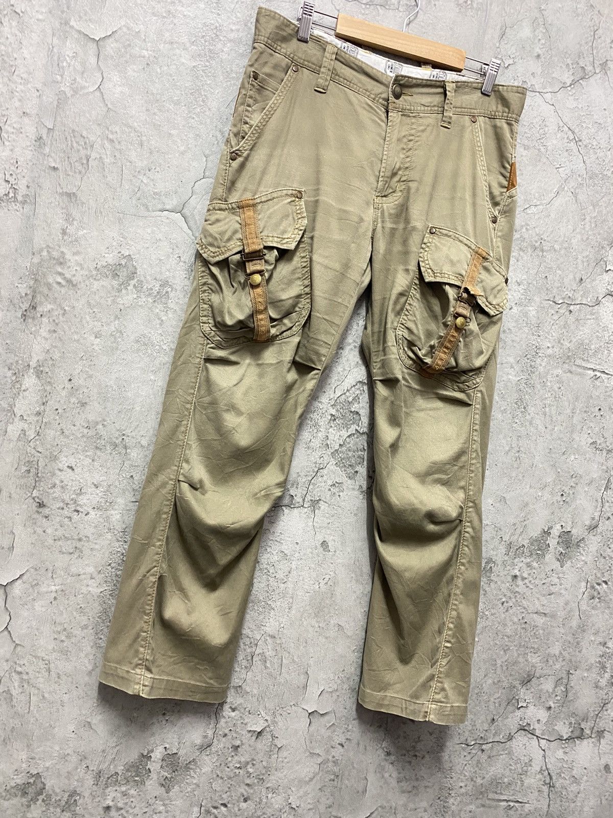 image of Vintage Edwin Japan Cargo Tactical Bush Parachute Pants in Khaki, Men's (Size 33)