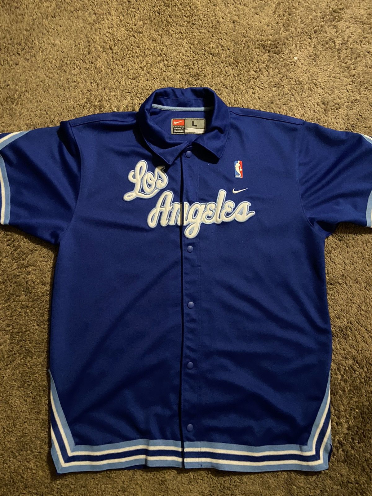 NBA × Nike × Vintage NIKE NBA MPLS LA LAKERS SHOOTING WARM UP SHIRT KOBE Size US L / EU 52-54 / 3 - 1 Thumbnail
