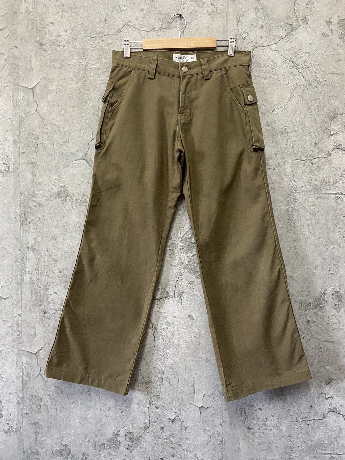 Japanese Brand E Hyphen 66 Japan Cargo Flared Wide Leg Military style Pants Size US 30 / EU 46 - 3 Thumbnail