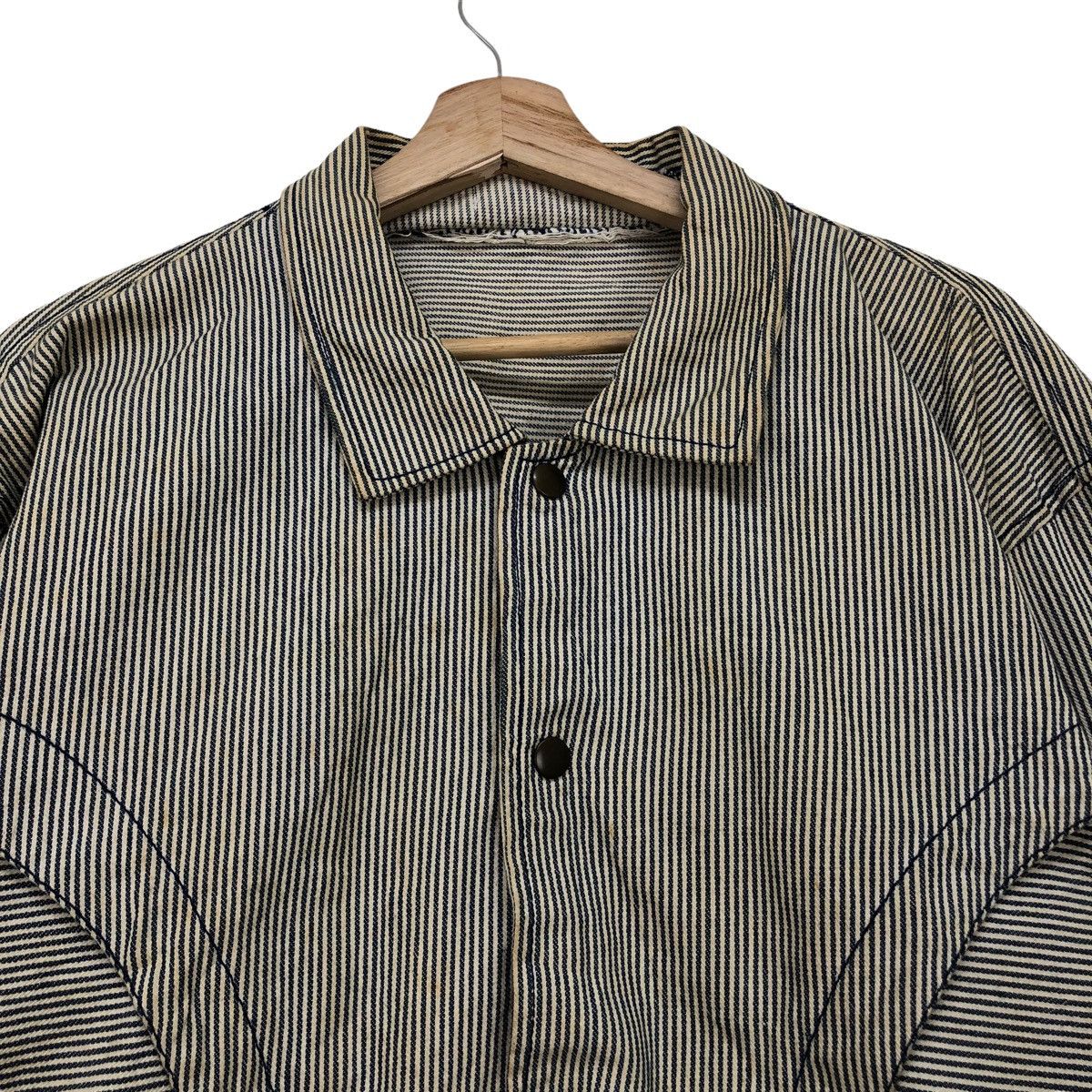 Japanese Brand Vintage Worker Hikory Stripes Slank Pocket Jacket Size US M / EU 48-50 / 2 - 3 Thumbnail
