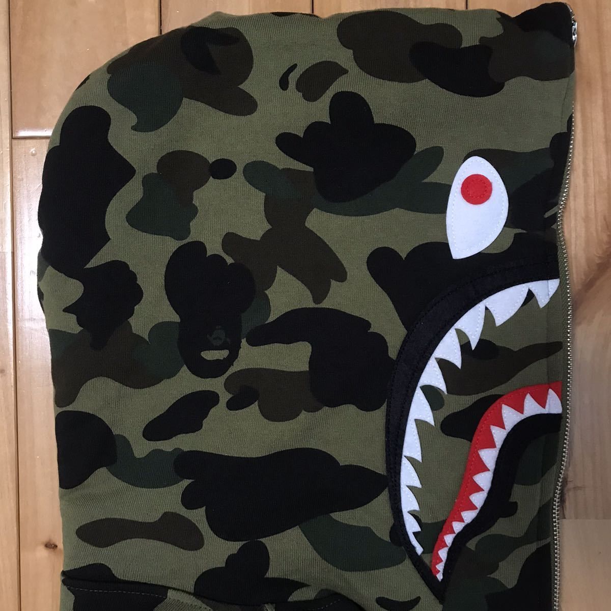 Bape BAPE Half zip shark hoodie 1st camo green a bathing ape Size US M / EU 48-50 / 2 - 4 Thumbnail