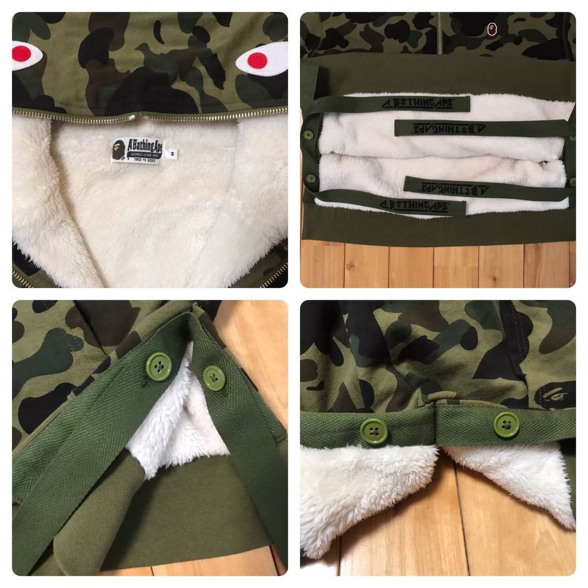 Bape BAPE Half zip shark hoodie 1st camo green a bathing ape Size US M / EU 48-50 / 2 - 2 Thumbnail