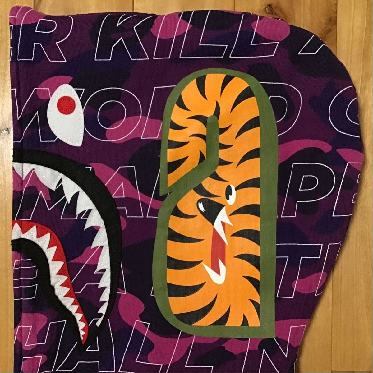 Bape BAPE text color camo Shark full zip hoodie purple camo Size US M / EU 48-50 / 2 - 4 Thumbnail