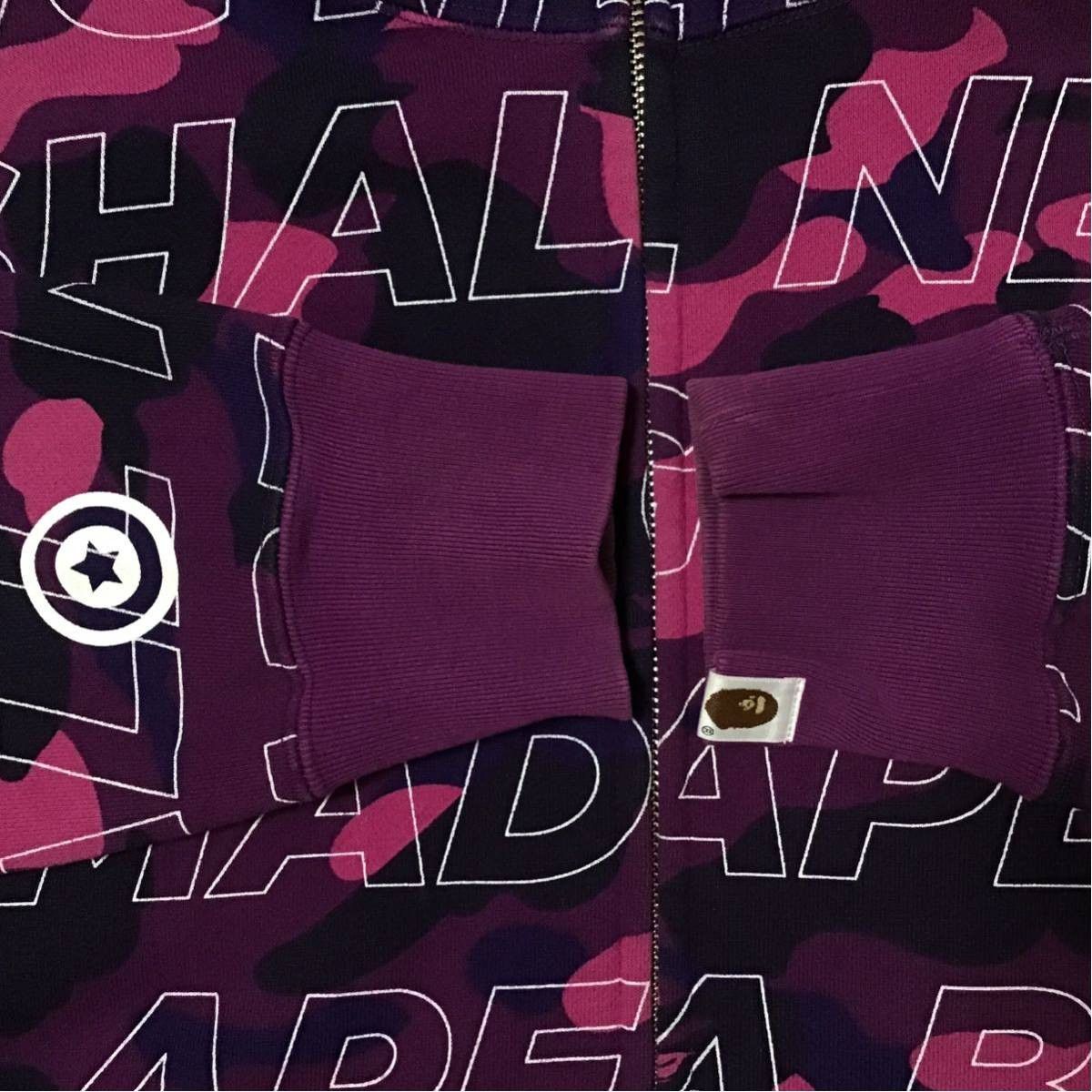 Bape BAPE text color camo Shark full zip hoodie purple camo Size US M / EU 48-50 / 2 - 6 Thumbnail