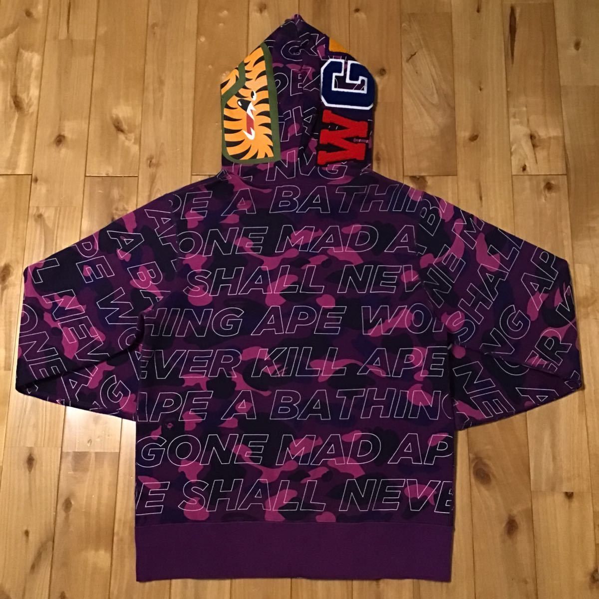 Bape BAPE text color camo Shark full zip hoodie purple camo Size US M / EU 48-50 / 2 - 5 Thumbnail