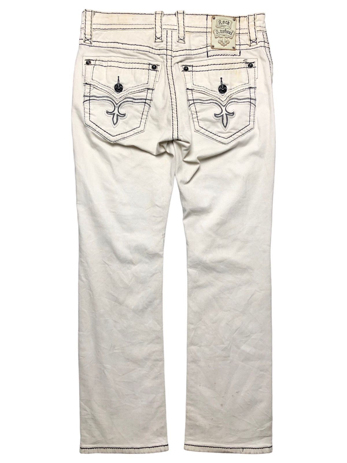 image of Affliction x Rock Revival Vintage Rock Revival Pants in Offwhite, Men's (Size 35)