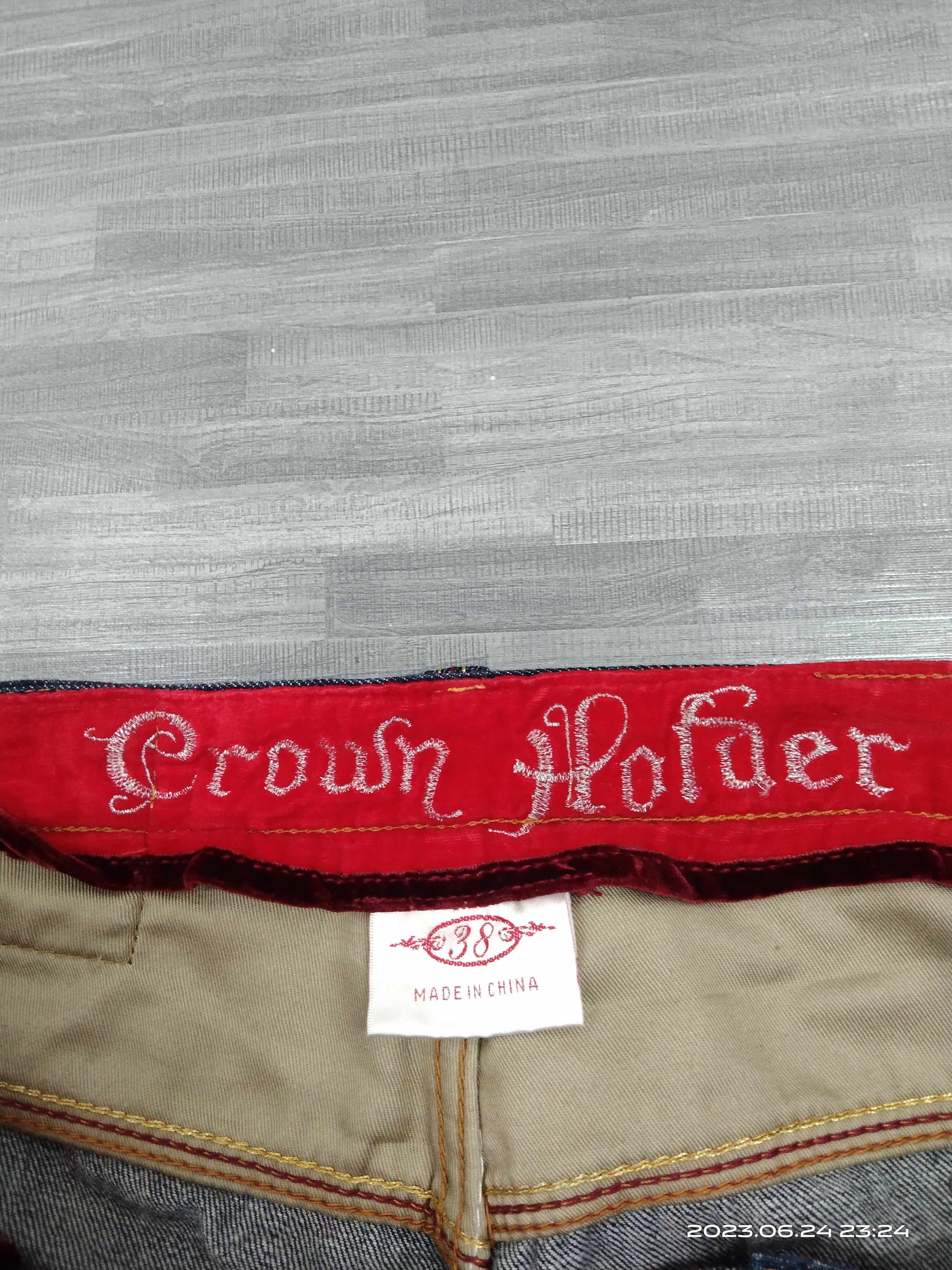 Art Comes First ART HANDMADE FLOWERS STUDDED CROWN HOLDER DENIM PANTS Size US 38 / EU 54 - 7 Thumbnail