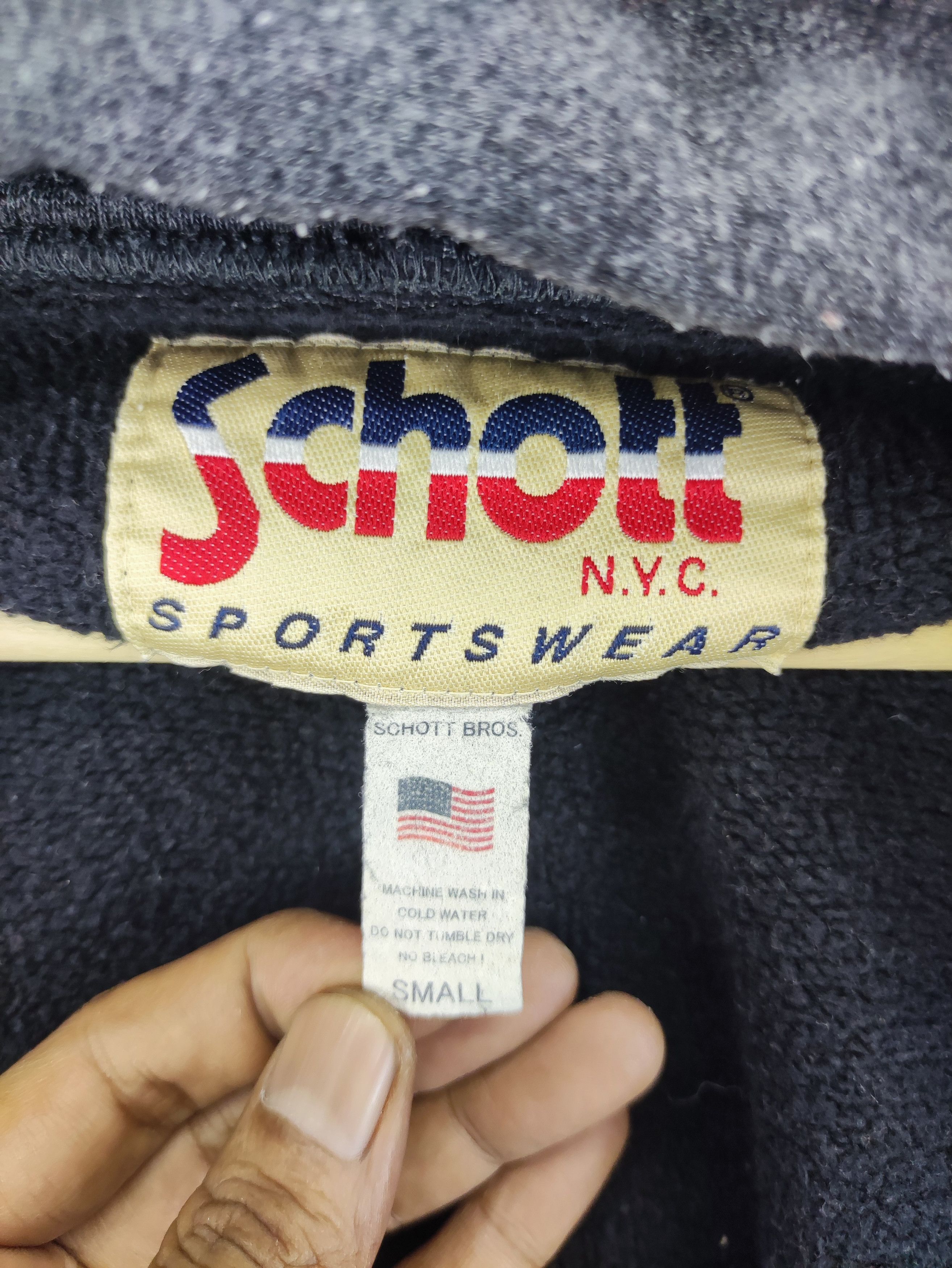 Schott Vintage Schott N.Y.C Sweater Pull Over Hoodie Zipper Size US S / EU 44-46 / 1 - 5 Thumbnail